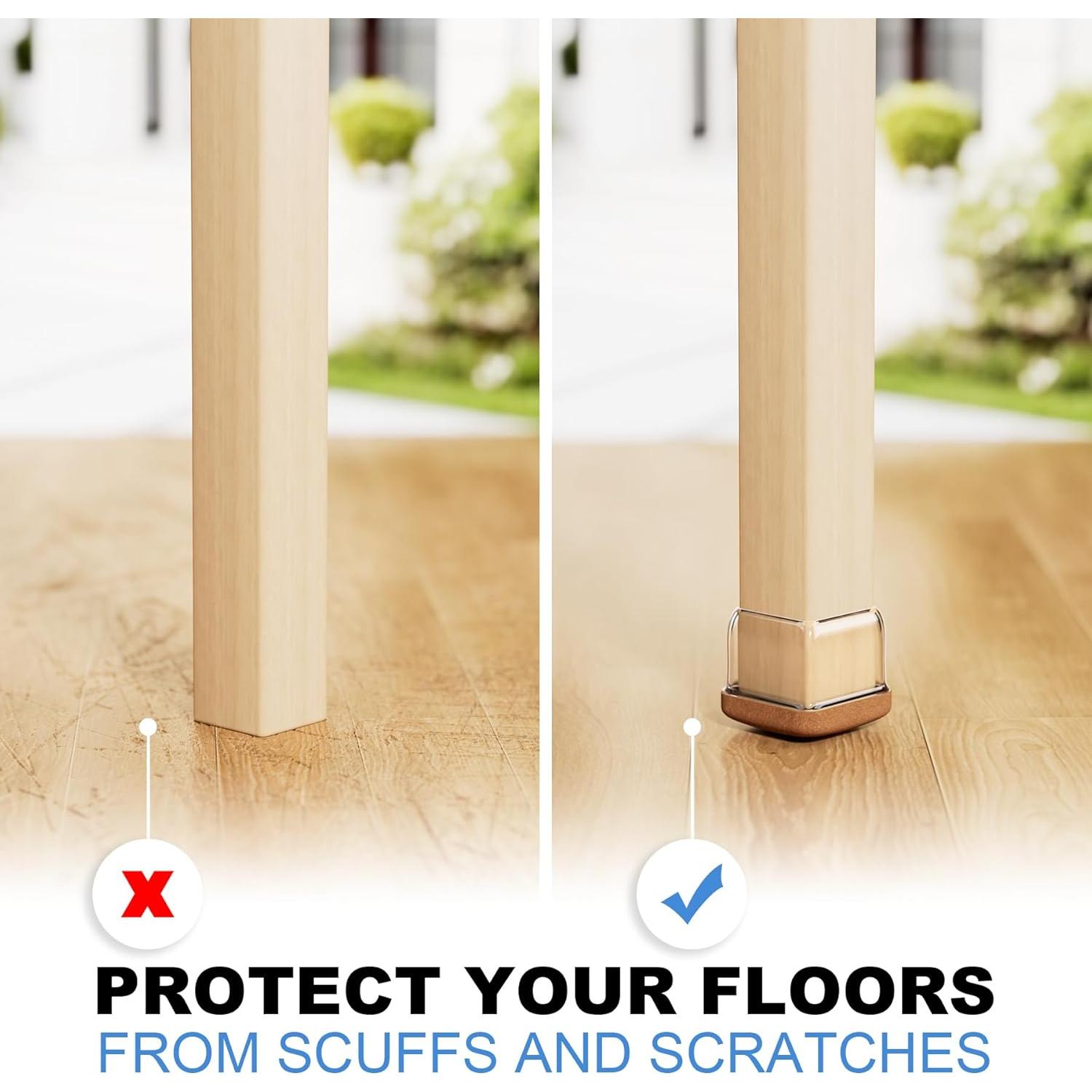 16 Protectores de Suelo Silicona XLP para Patas de Silla 26-36mm