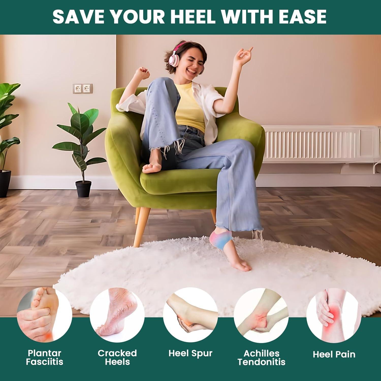 Protectores de Talón de Silicona Welnove - 2 Pares para Alivio de Dolor