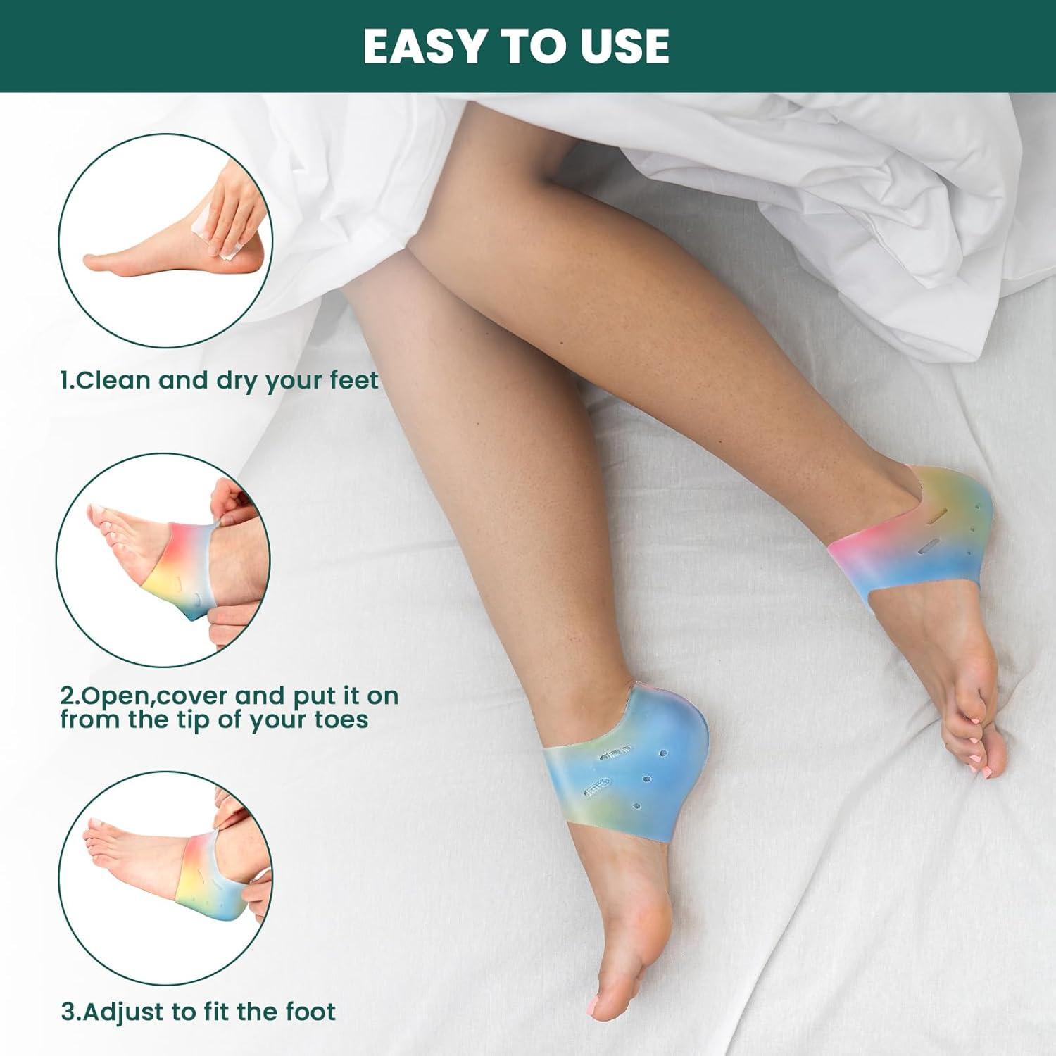 Protectores de Talón de Silicona Welnove - 2 Pares para Alivio de Dolor