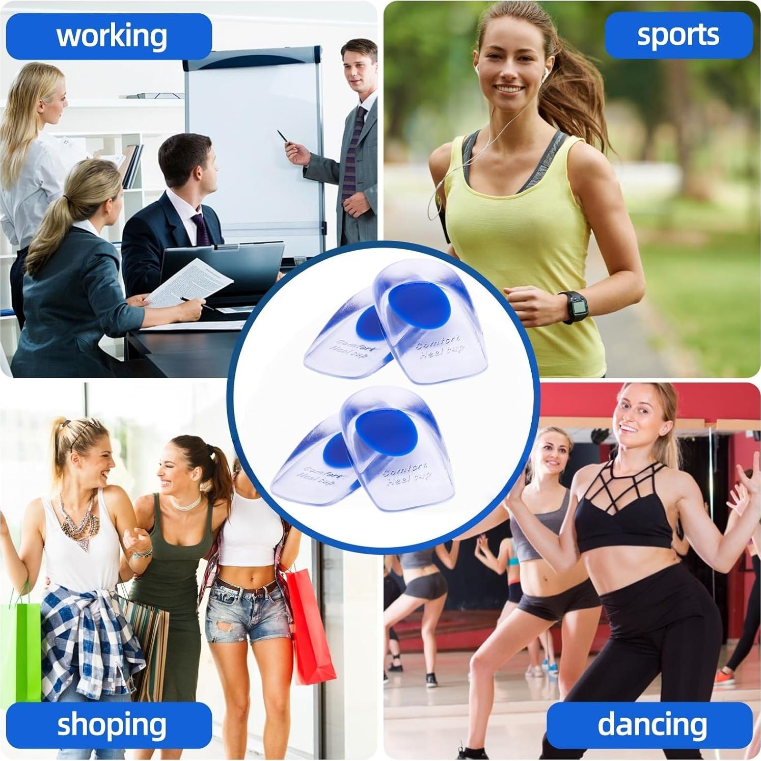 Copas de Talón de Gel JayruiMice - 2 Pares para Dolor de Talón