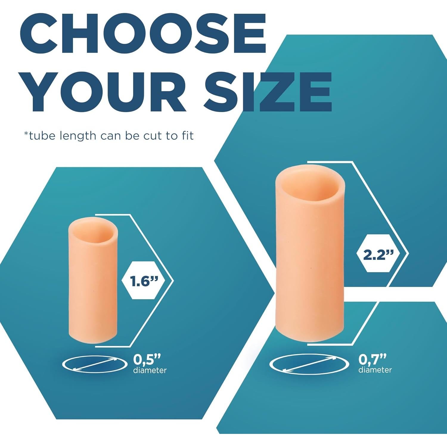 Protectores de Dedos de Gel Homergy - 6 Mangas Beige para Alivio