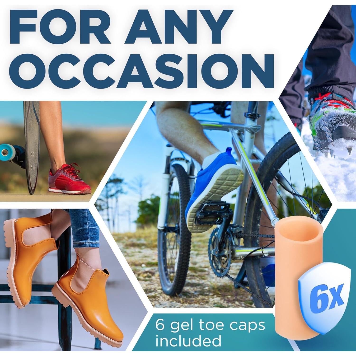 Protectores de Dedos de Gel Homergy - 6 Mangas Beige para Alivio