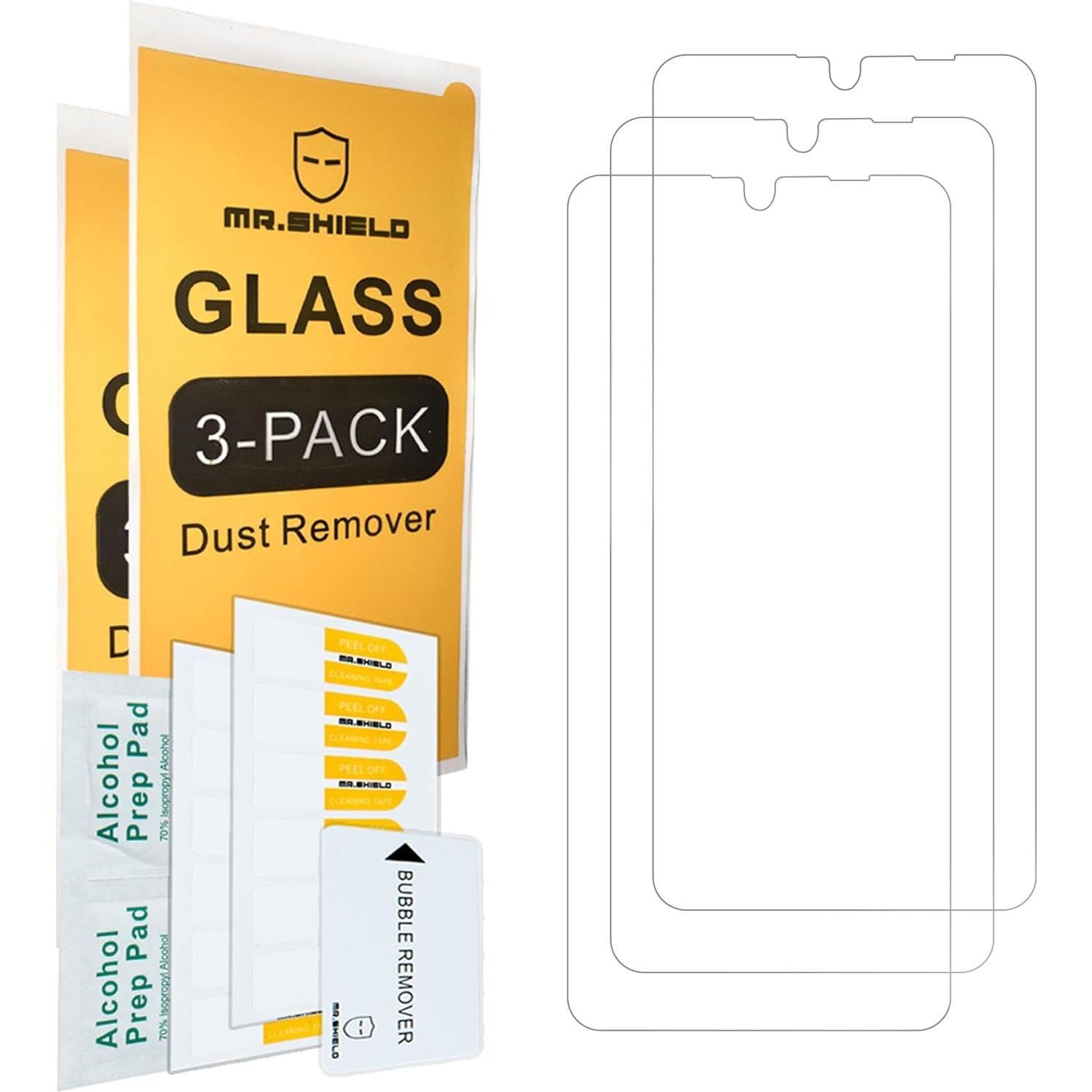 Mr.Shield Protector de Pantalla Vidrio Templado para Samsung Galaxy A05 - Paquete de 3