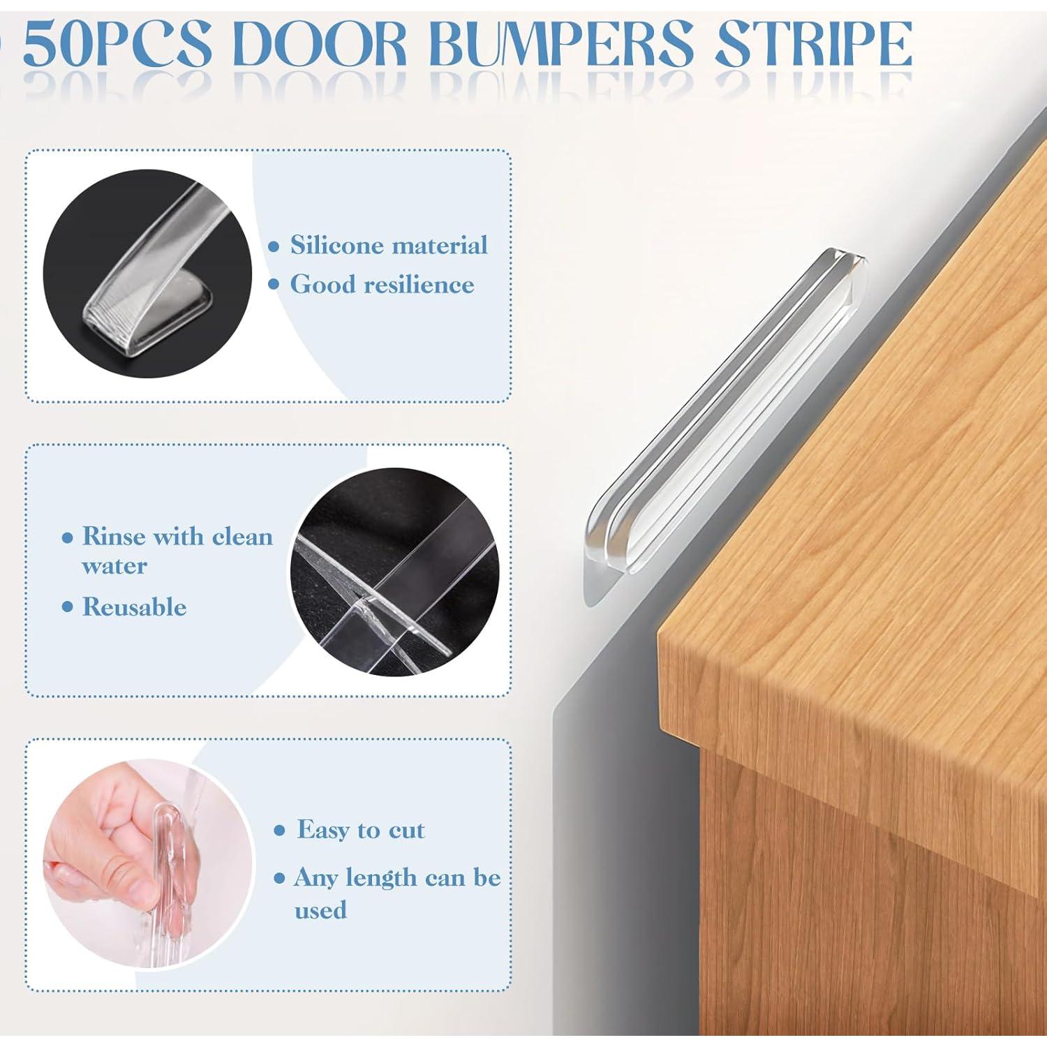 50 Topes de Puerta de Gabinete YEWANG Autoadhesivos 6.35x1.02 cm