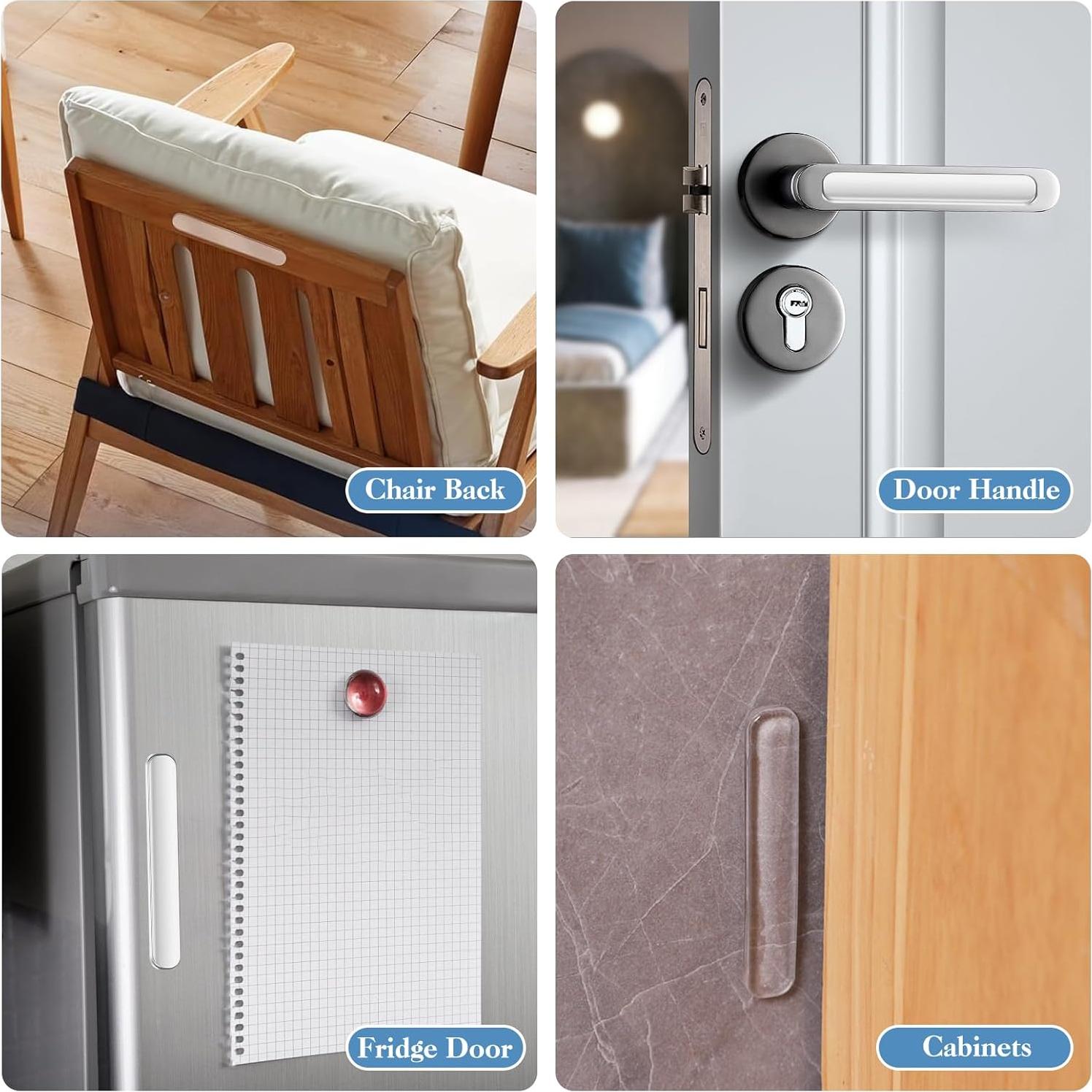 50 Topes de Puerta de Gabinete YEWANG Autoadhesivos 6.35x1.02 cm