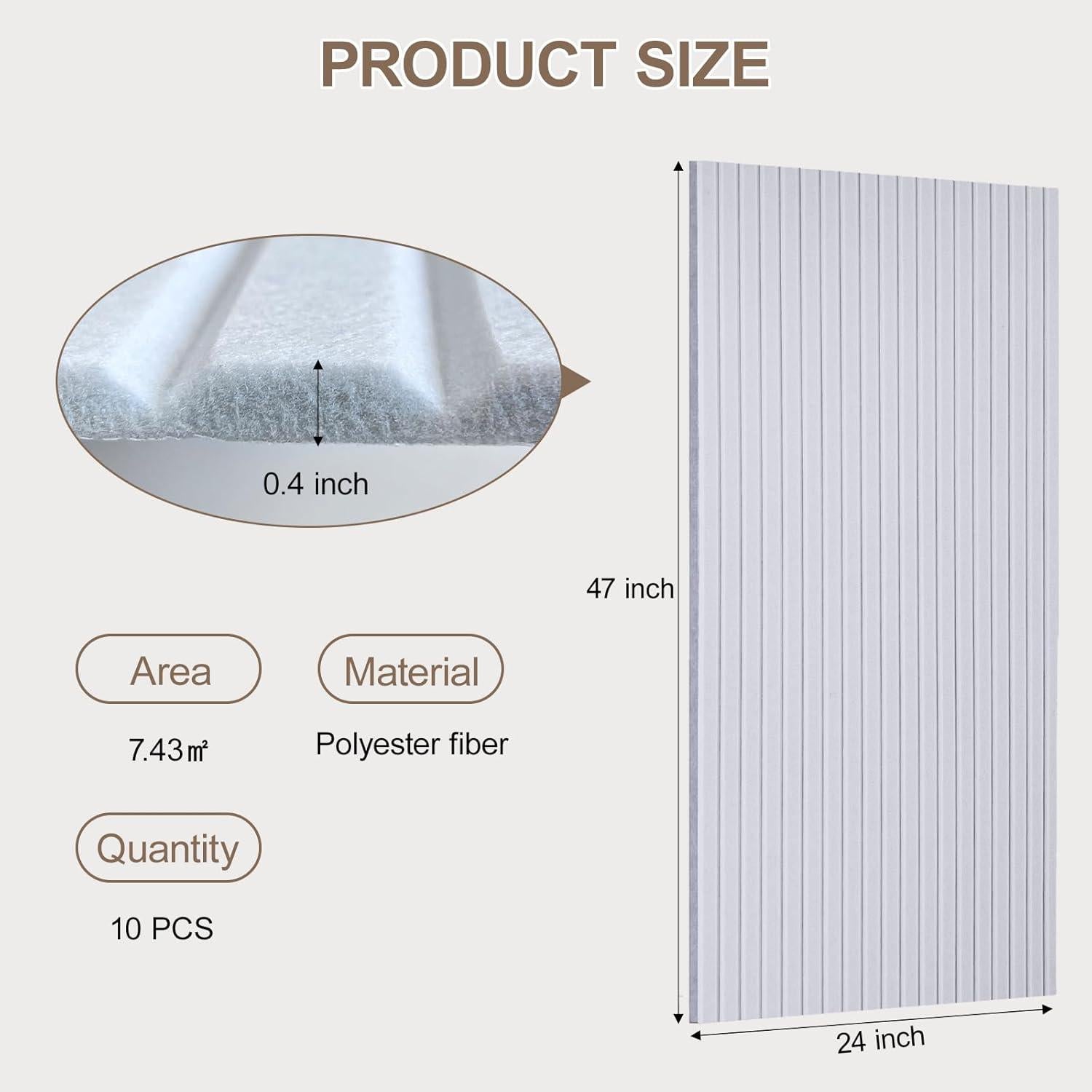 Paquete de 10 Paneles Acústicos 48x24 cm Aislantes de Sonido Gris