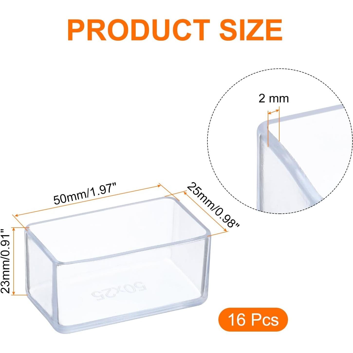 16 Protectores de Suelo de Silicona uxcell para Patas de Silla 5x2.5 cm