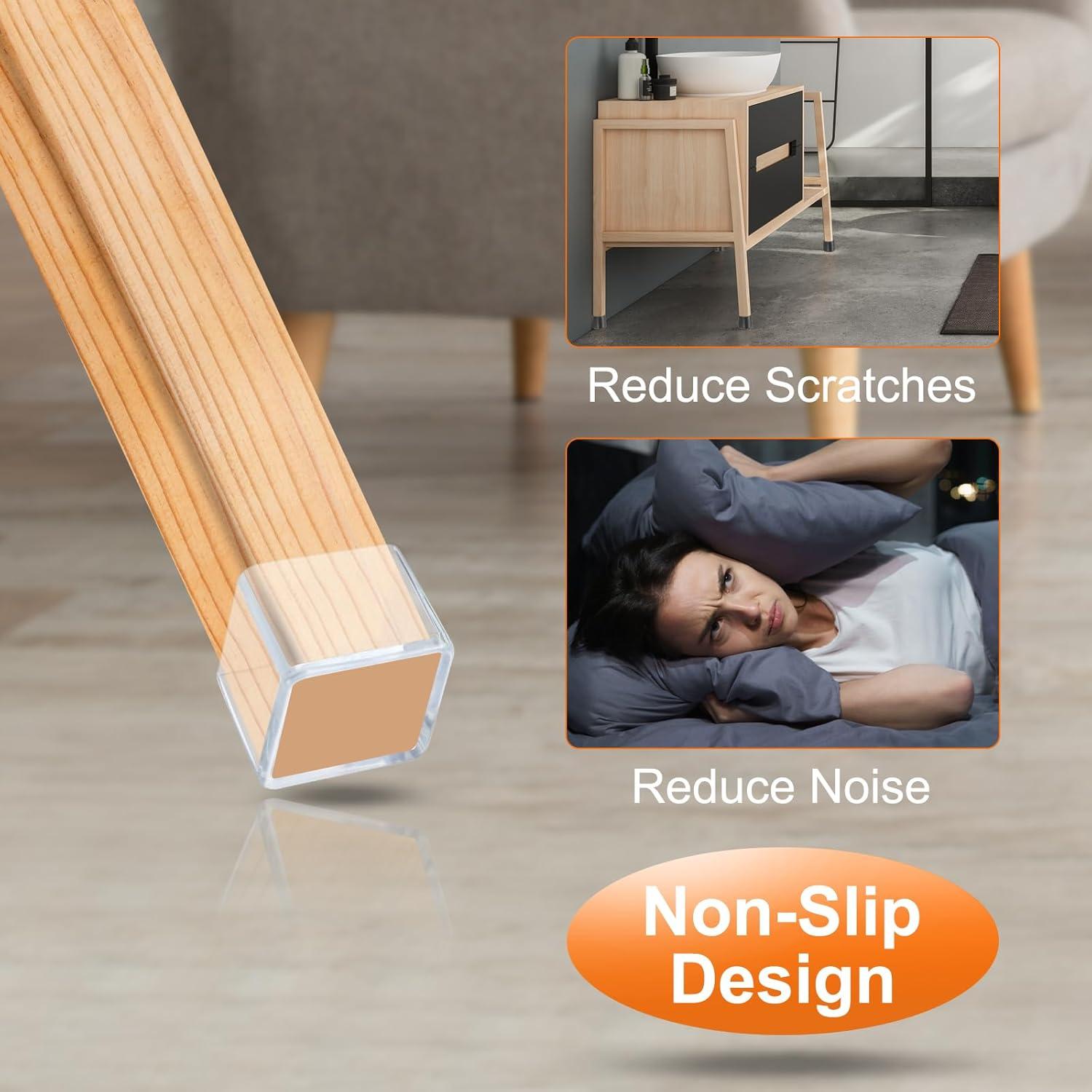 16 Protectores de Suelo de Silicona uxcell para Patas de Silla 5x2.5 cm