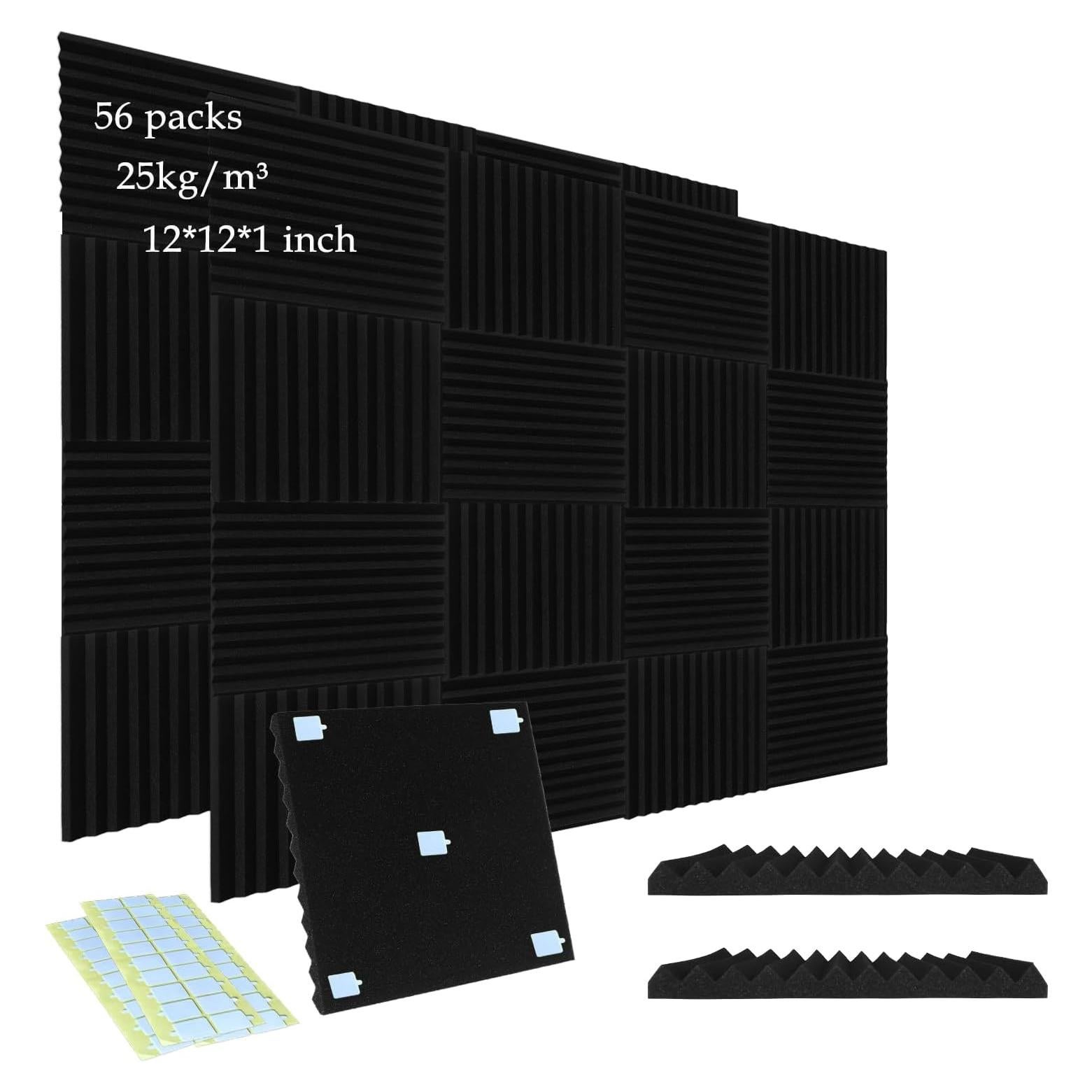 Paquete de 56 Paneles Acústicos DSMYDSEN 30.48x30.48 cm Negro