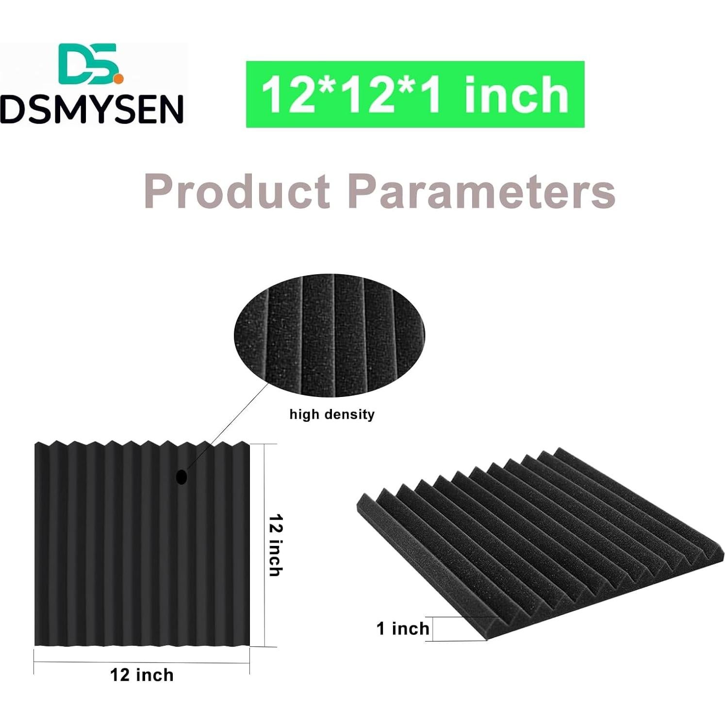 Paquete de 56 Paneles Acústicos DSMYDSEN 30.48x30.48 cm Negro