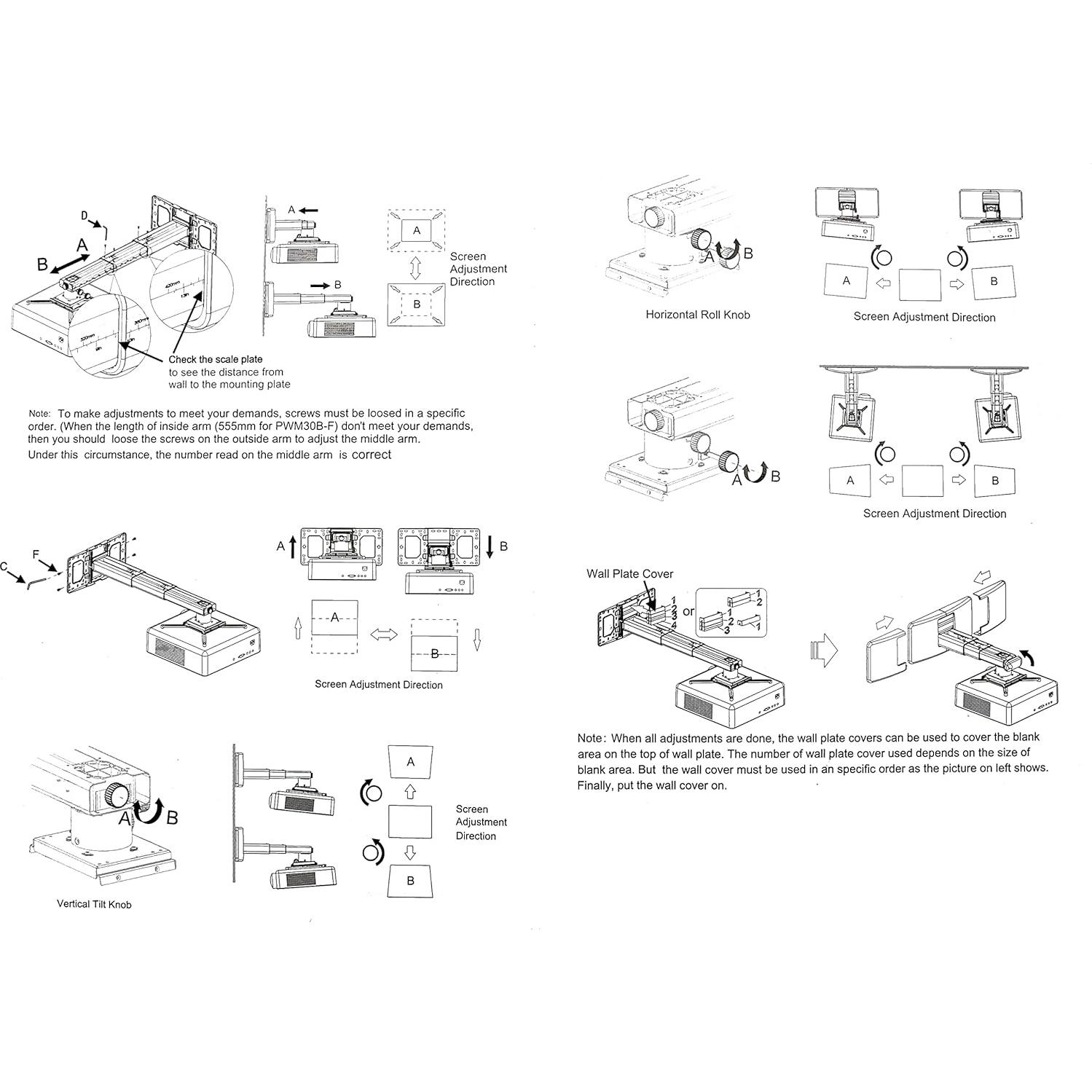 Soporte de Pared para Proyector N/C Telescópico Ajustable 10kg