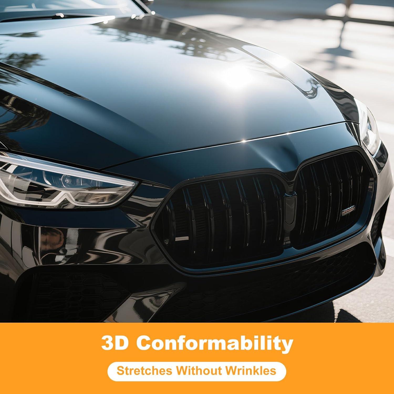 Vinilo Brillante Negro Piano Sarcry 1.52m x 0.30m para Autos