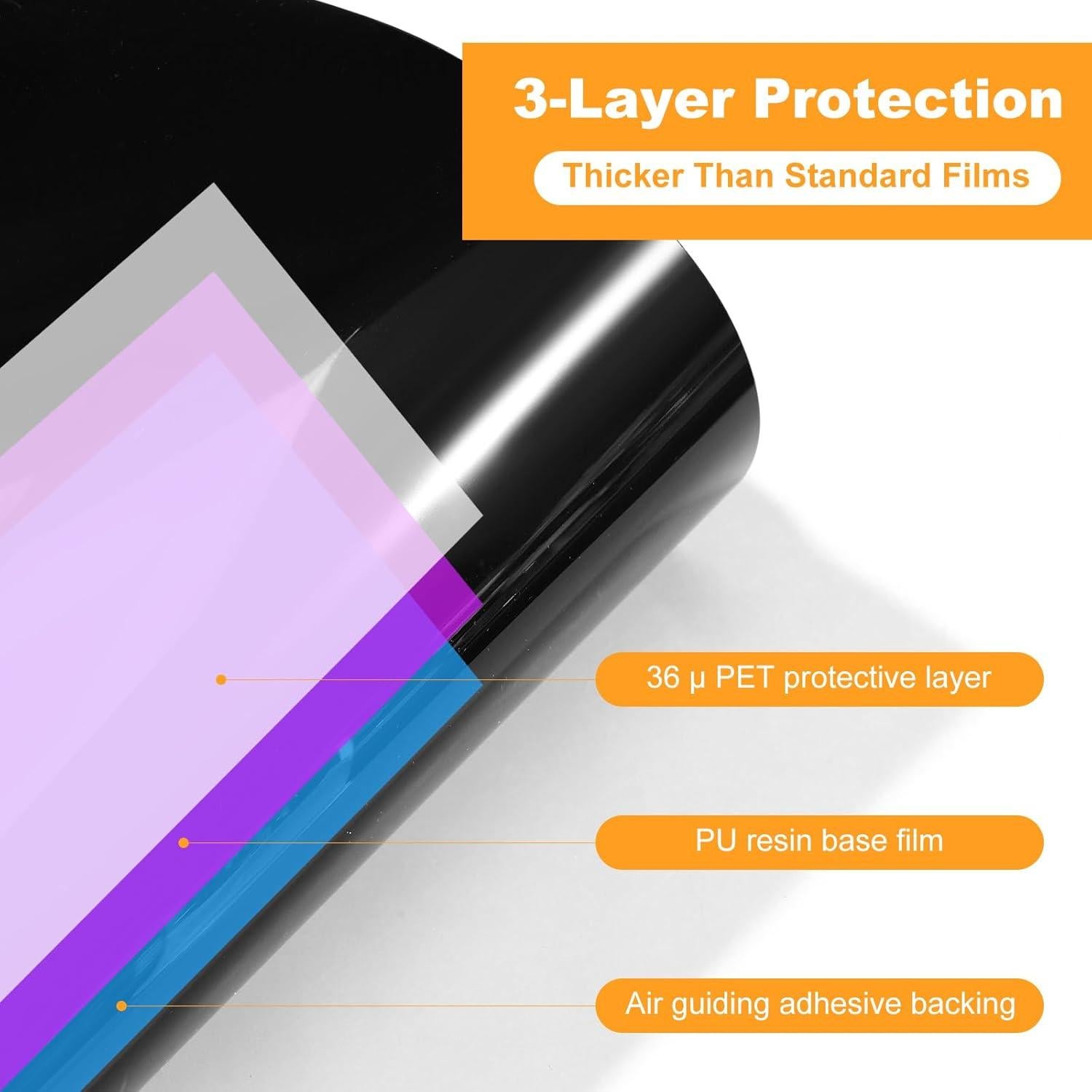 Vinilo Brillante Negro Piano Sarcry 1.52m x 0.30m para Autos