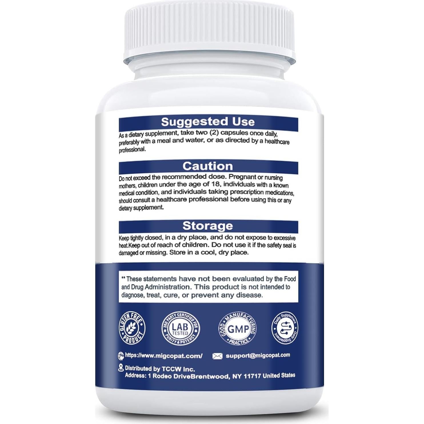 Suplemento Nootrópico Migcopat 120 Cápsulas - Memoria y Enfoque