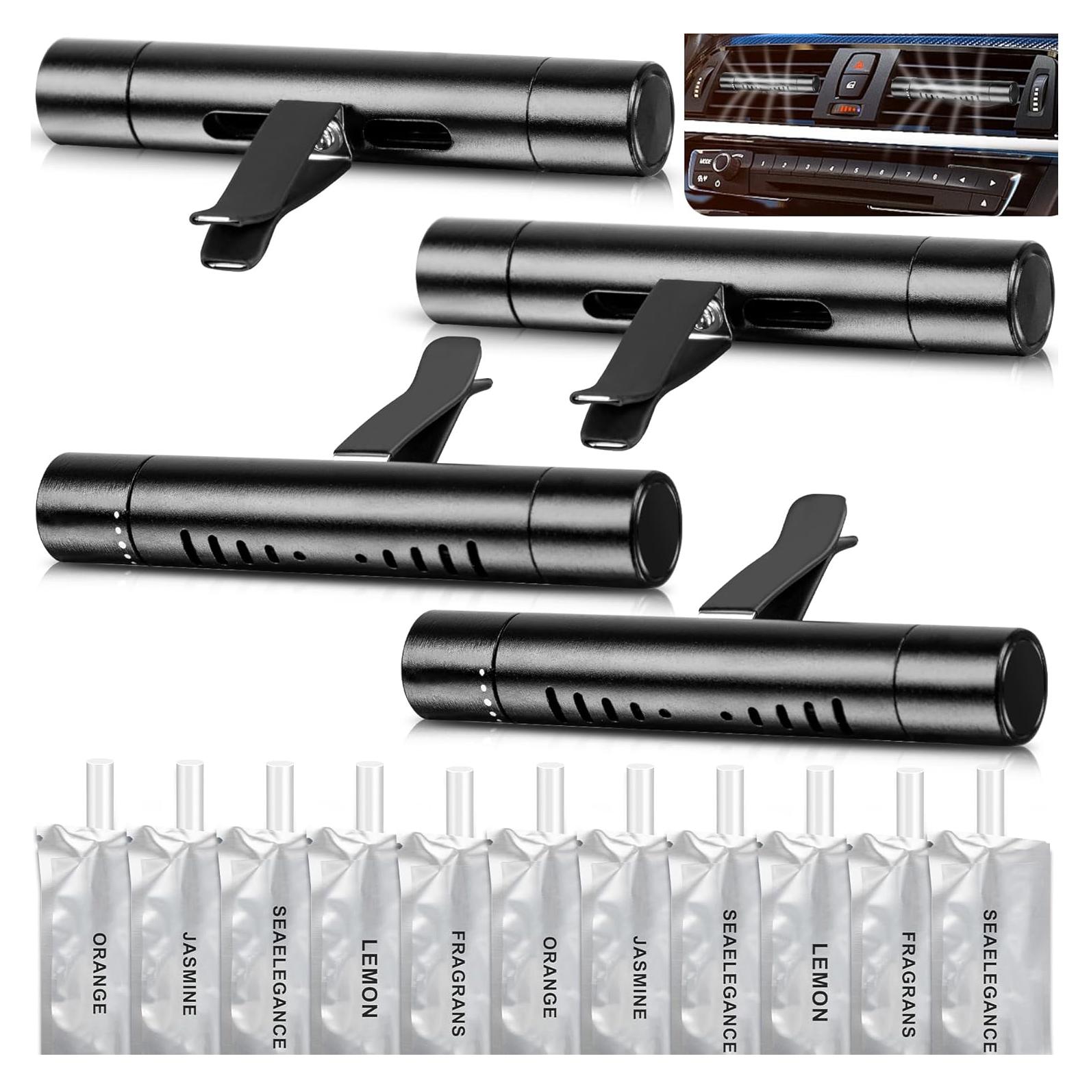 Paquete de 4 Clips Difusores Aromatizantes Auto Negro
