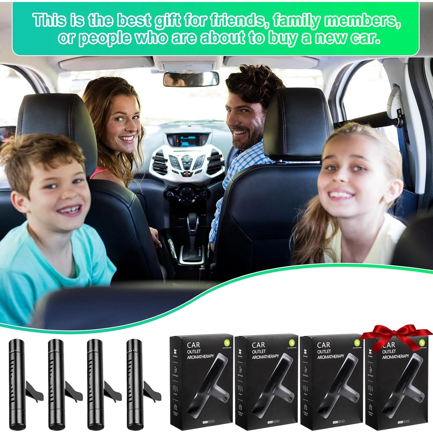 Paquete de 4 Clips Difusores Aromatizantes Auto Negro