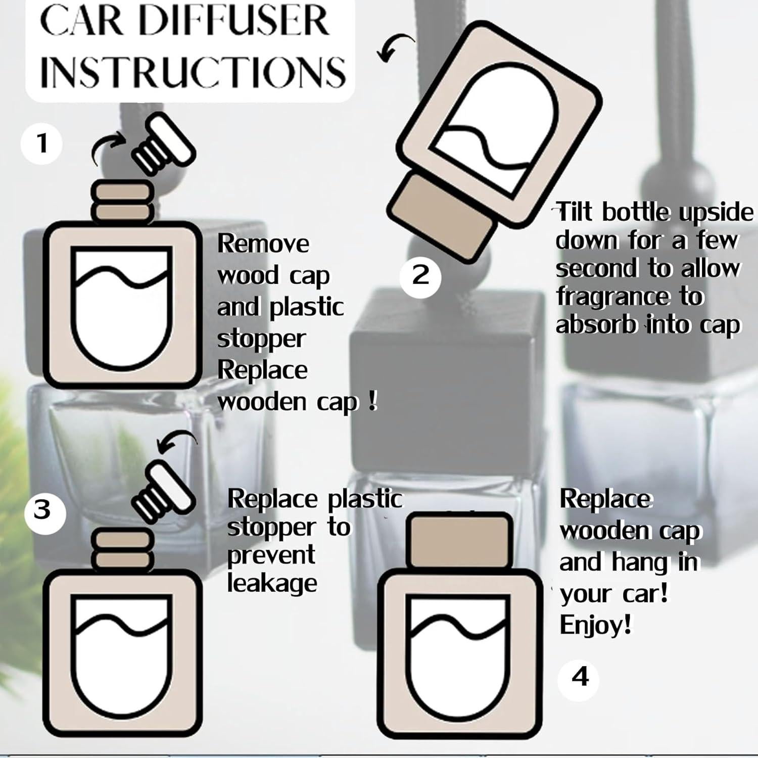 7 Botellas de Vidrio Difusor Aromaterapia MINELEVEN 8ml
