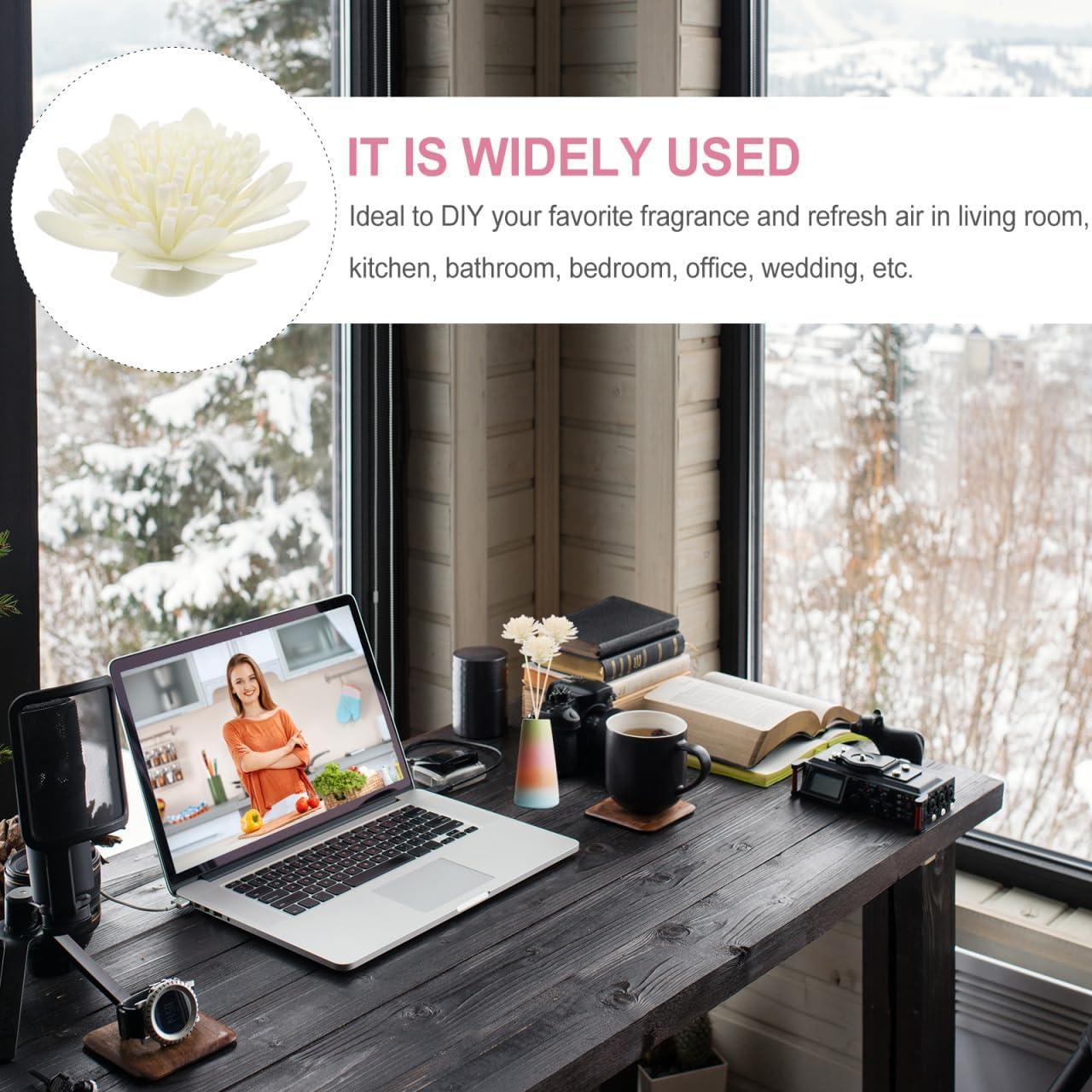 100 Flores Difusoras de Aroma WOFASHPURET - Rosa Blanca 5x5cm