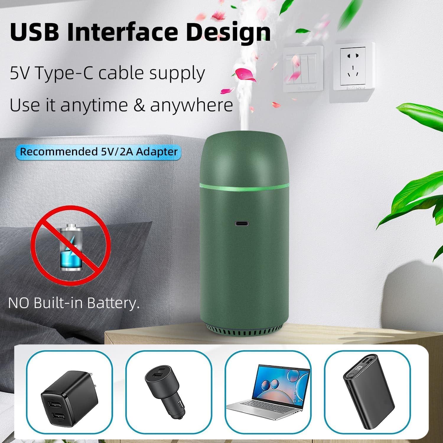 Difusor de Aromaterapia Szyuwolf Mini USB 100ml Verde