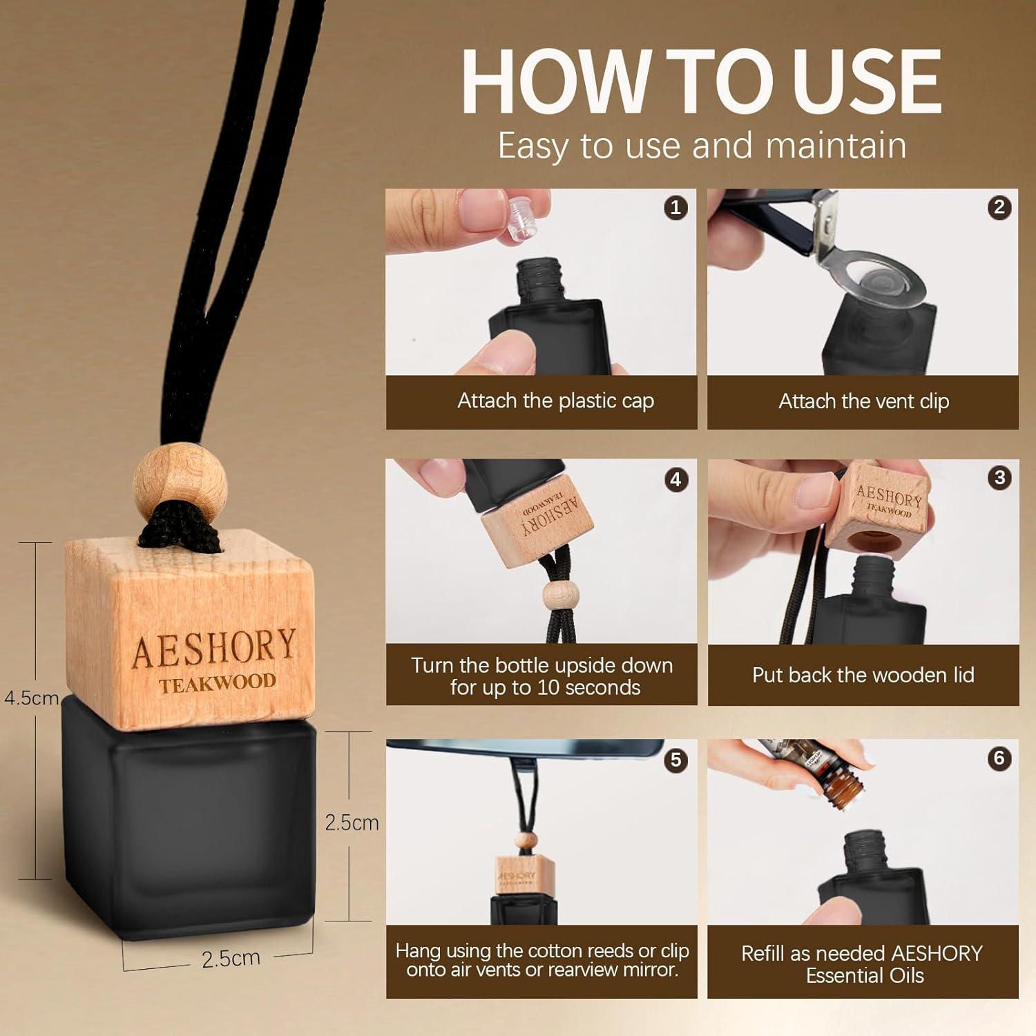 Ambientador de Auto Aeshory Colgante 3 Pack - Sándalo, Teakwood y Colonia