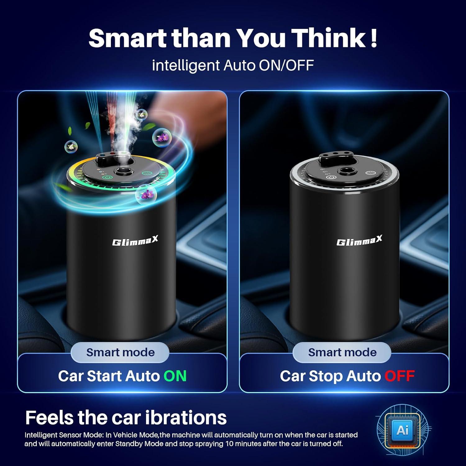 Ambientador de Aire Inteligente GlimmaX Negro 50ml con Nebulización AI