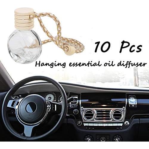 10 Botellas de Perfume Colgantes 8ml USRommaner con Tapa de Madera