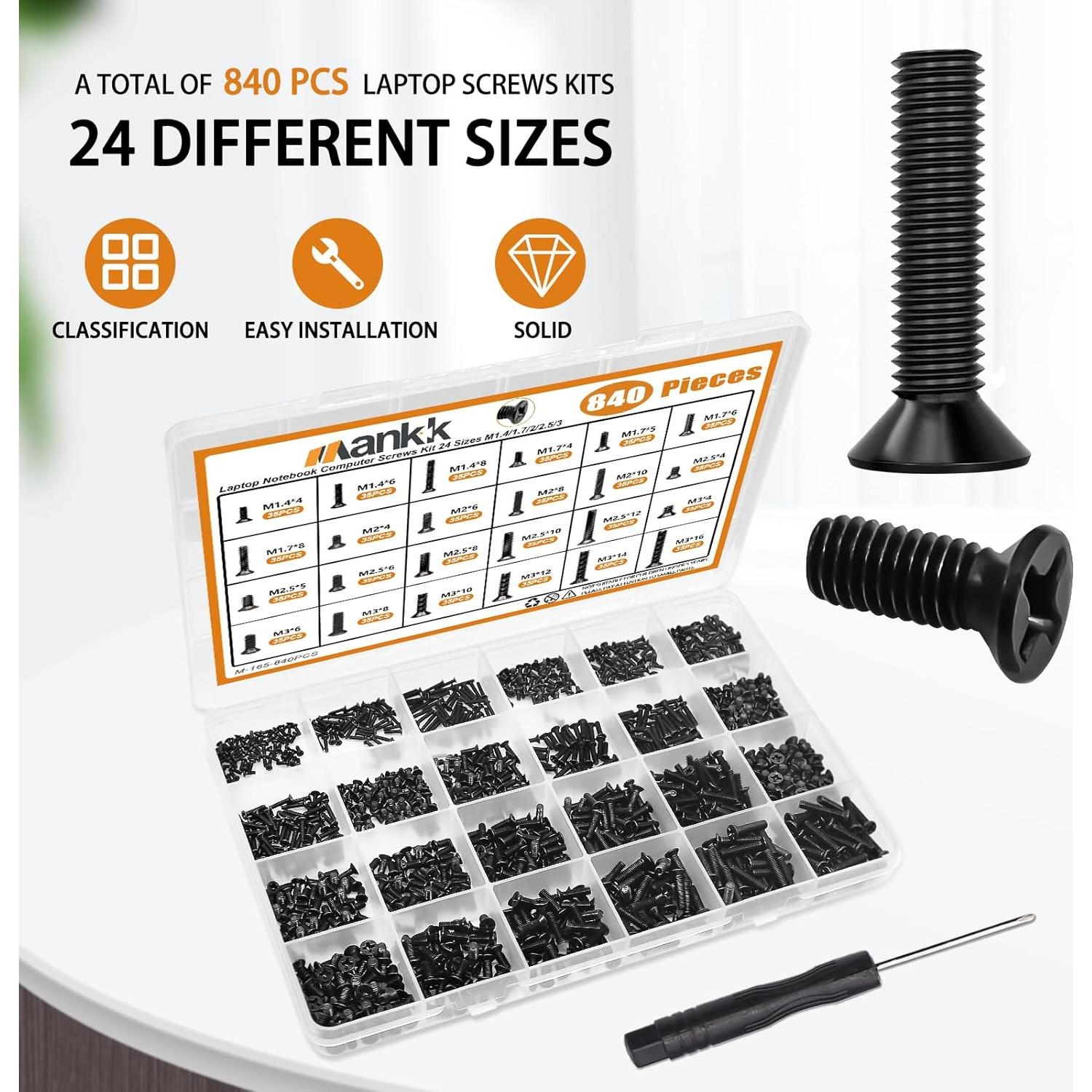 Kit de Tornillos M.2 para Portátil Mankk 840 Piezas