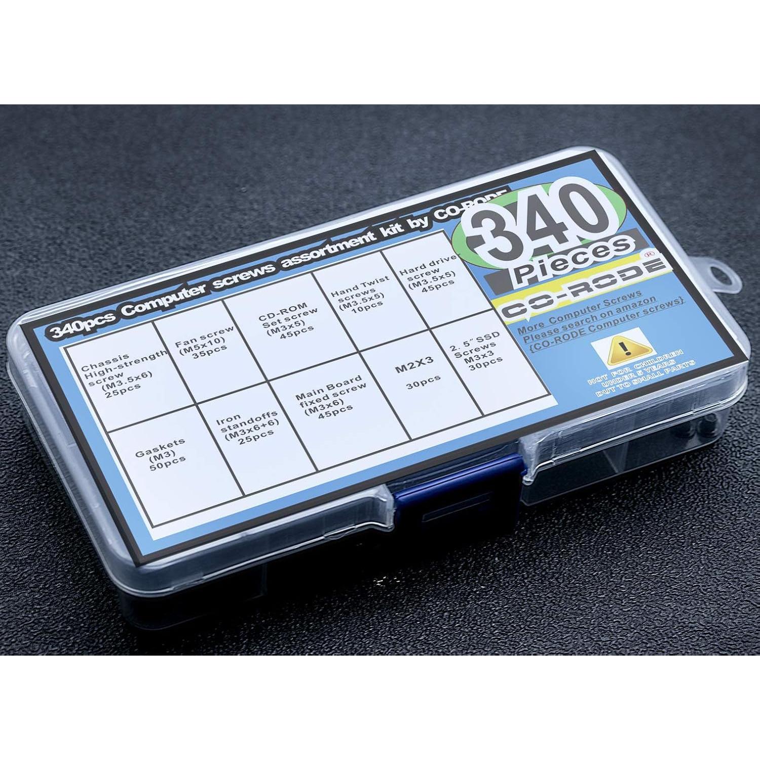 Kit de 340 Tornillos de Computadora CO-RODE - Placa Base, SSD, Ventilador