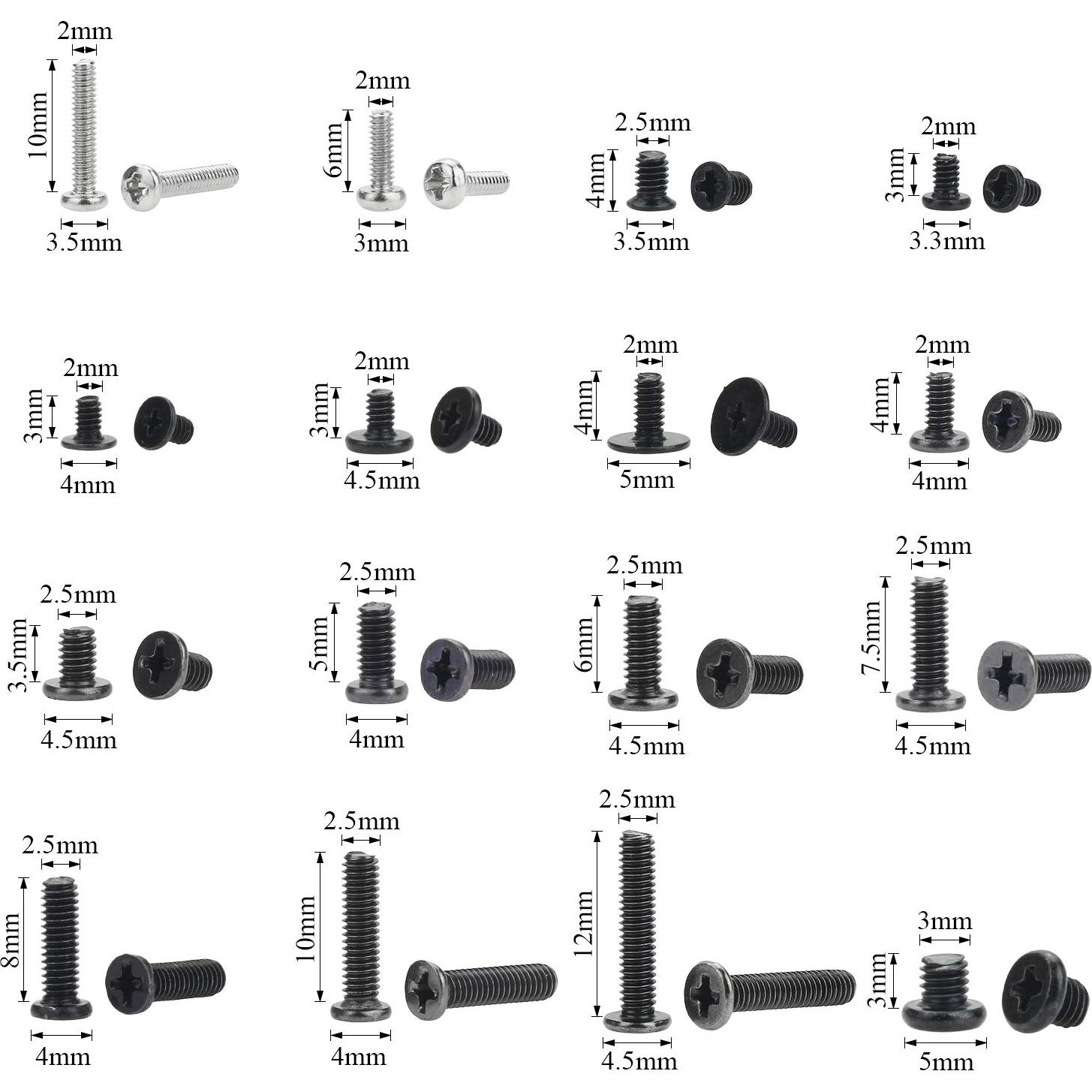 Kit de Tornillos de Reemplazo HELIFOUNER 800 Piezas para SSD y Electrónica