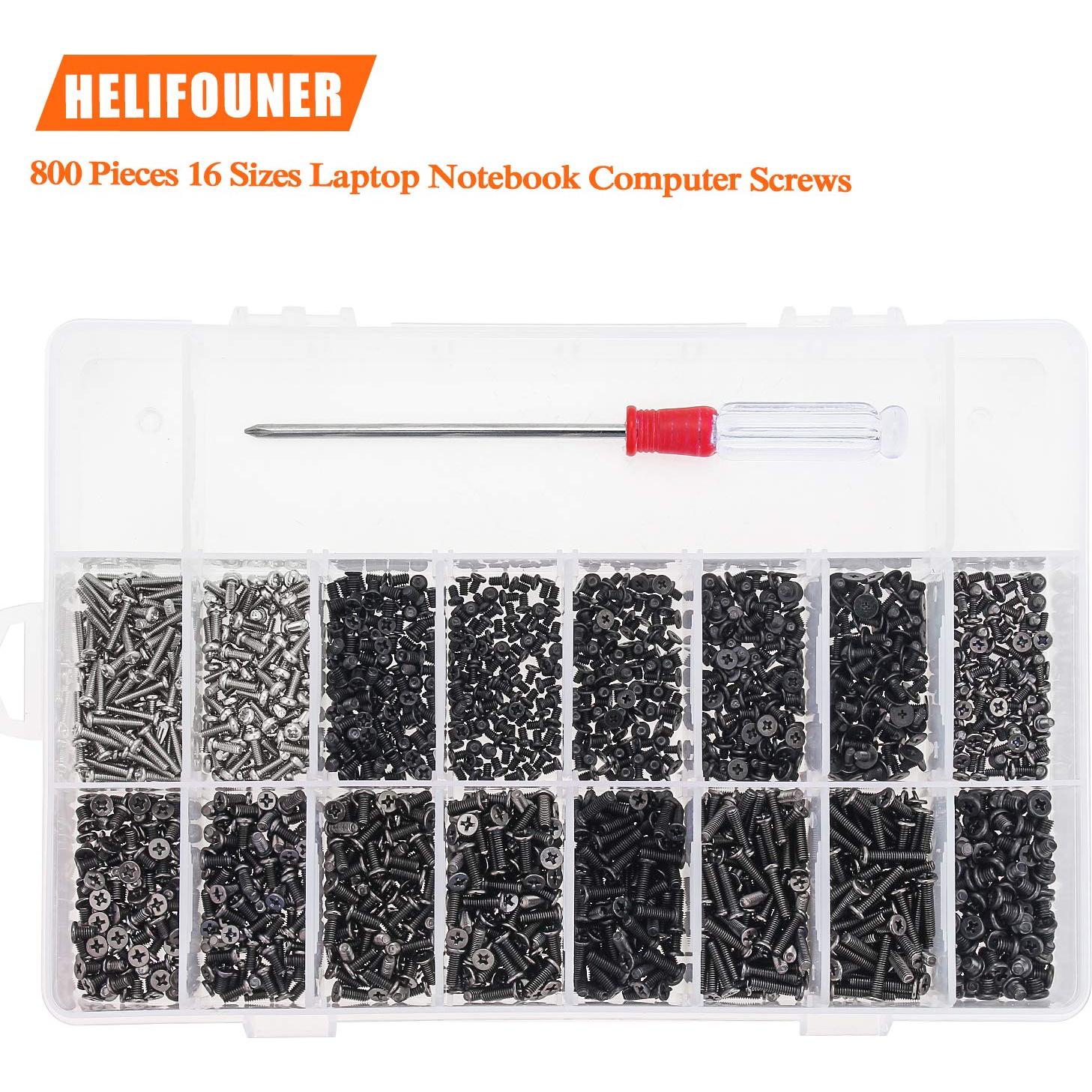 Kit de Tornillos de Reemplazo HELIFOUNER 800 Piezas para SSD y Electrónica