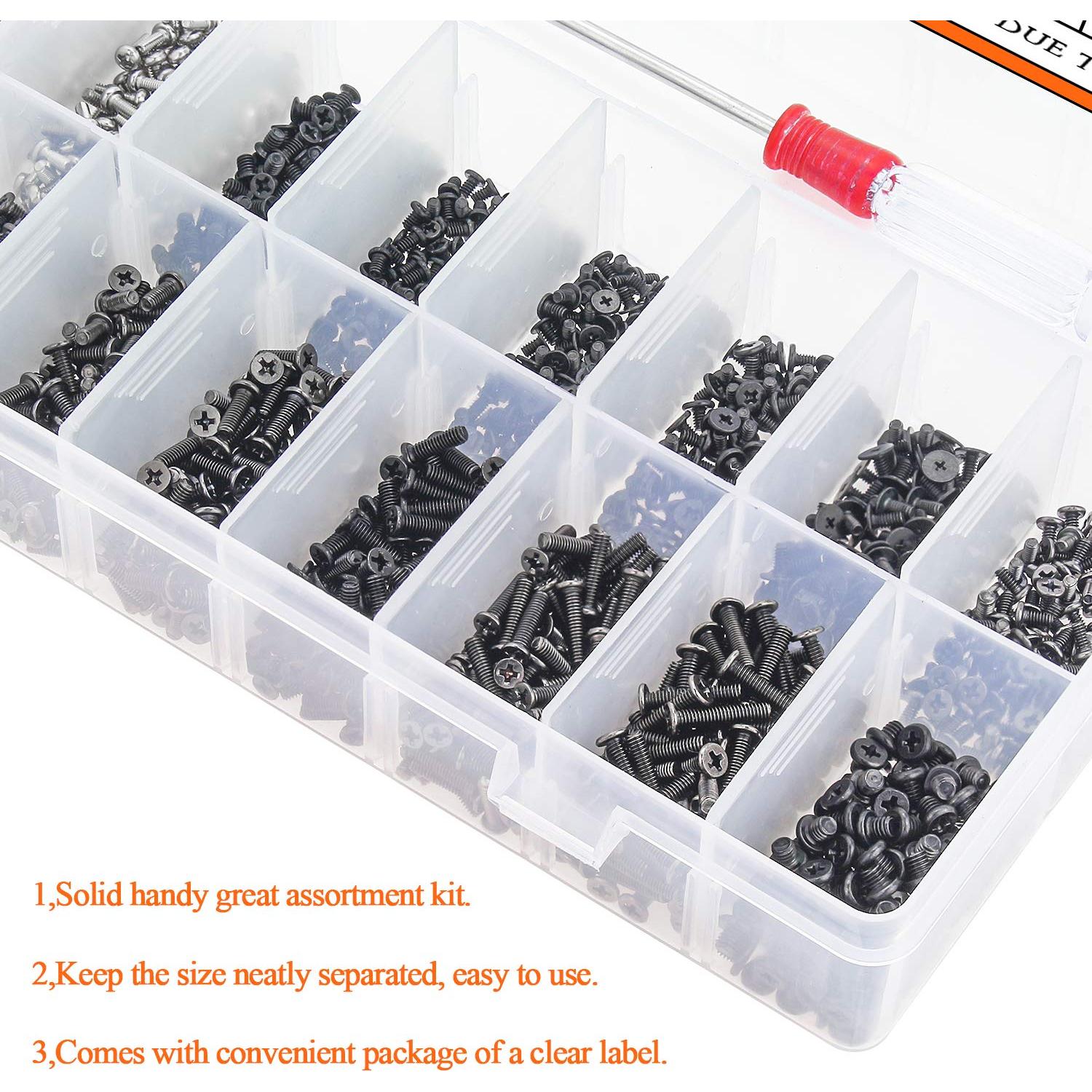 Kit de Tornillos de Reemplazo HELIFOUNER 800 Piezas para SSD y Electrónica