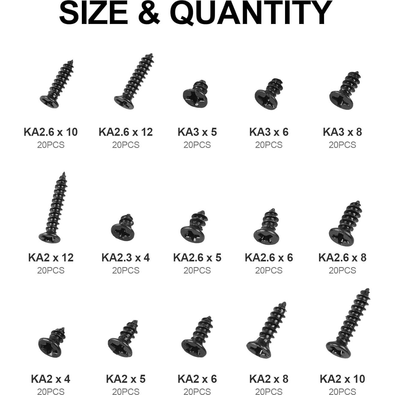 Kit de Tornillos Autoperforantes QTEATAK 300 Piezas para Notebook