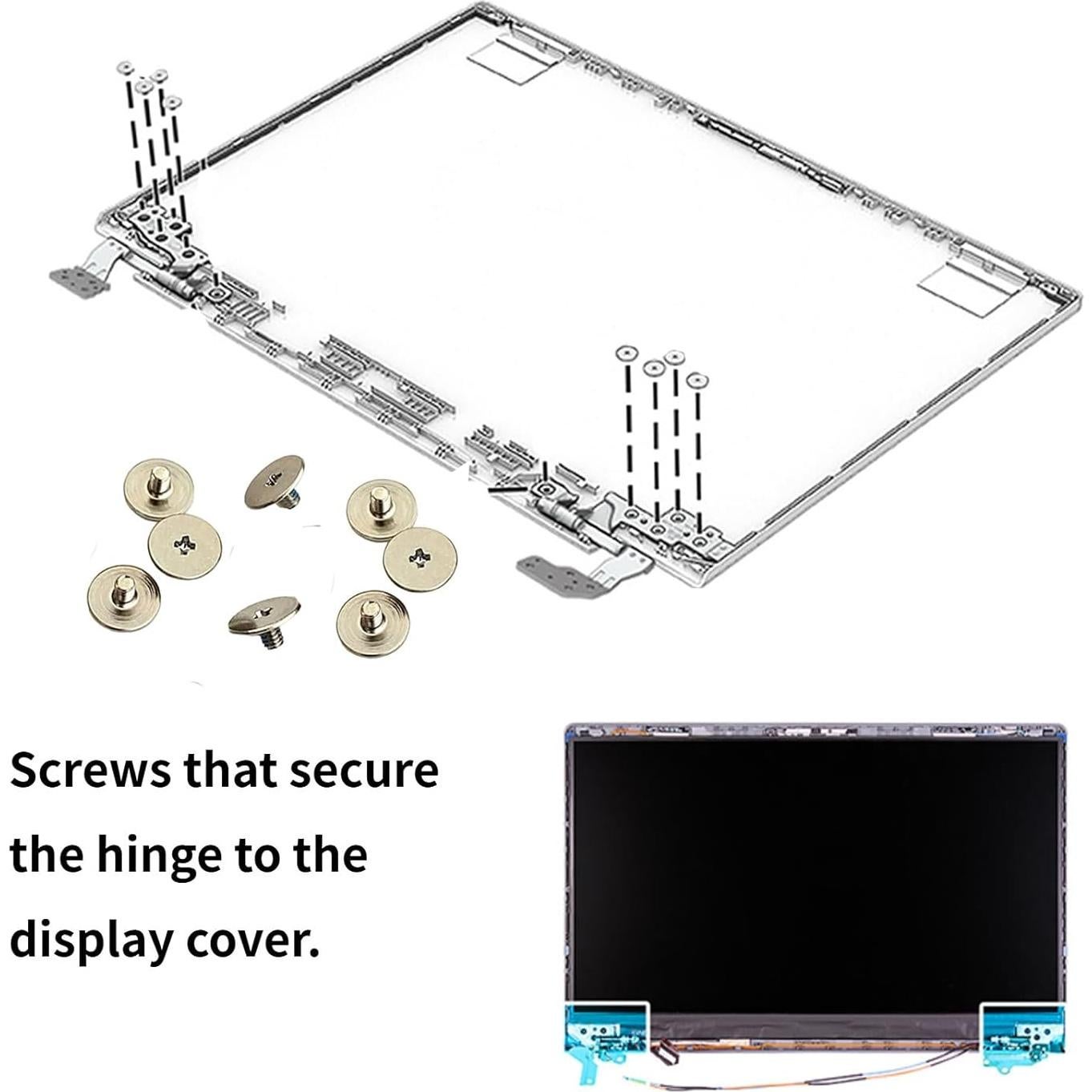 8 Tornillos de Bisagra para Laptop + Destornillador Phillips