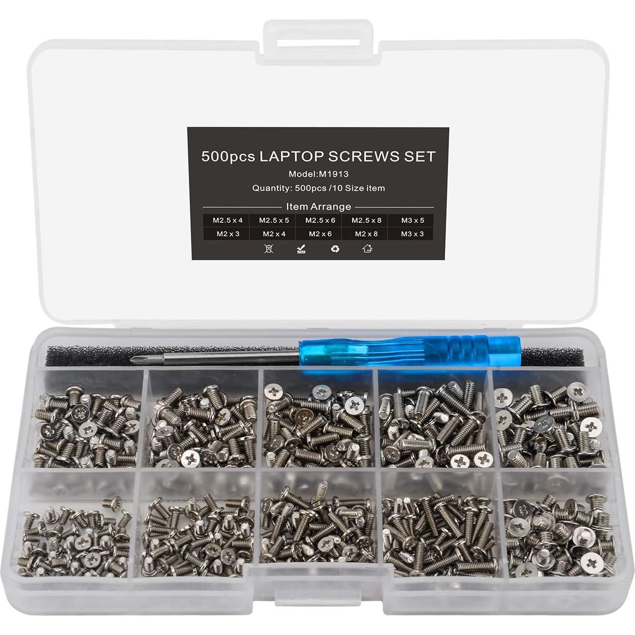 Kit de Tornillos para Laptop Mcsher 500 Piezas Phillips