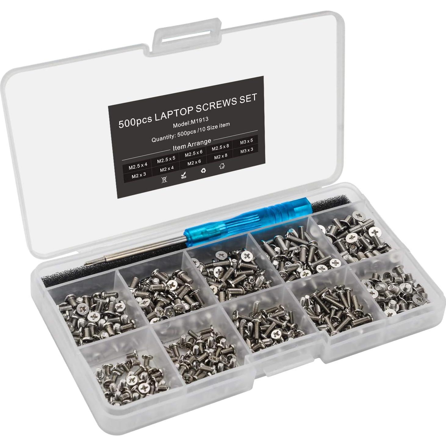 Kit de Tornillos para Laptop Mcsher 500 Piezas Phillips