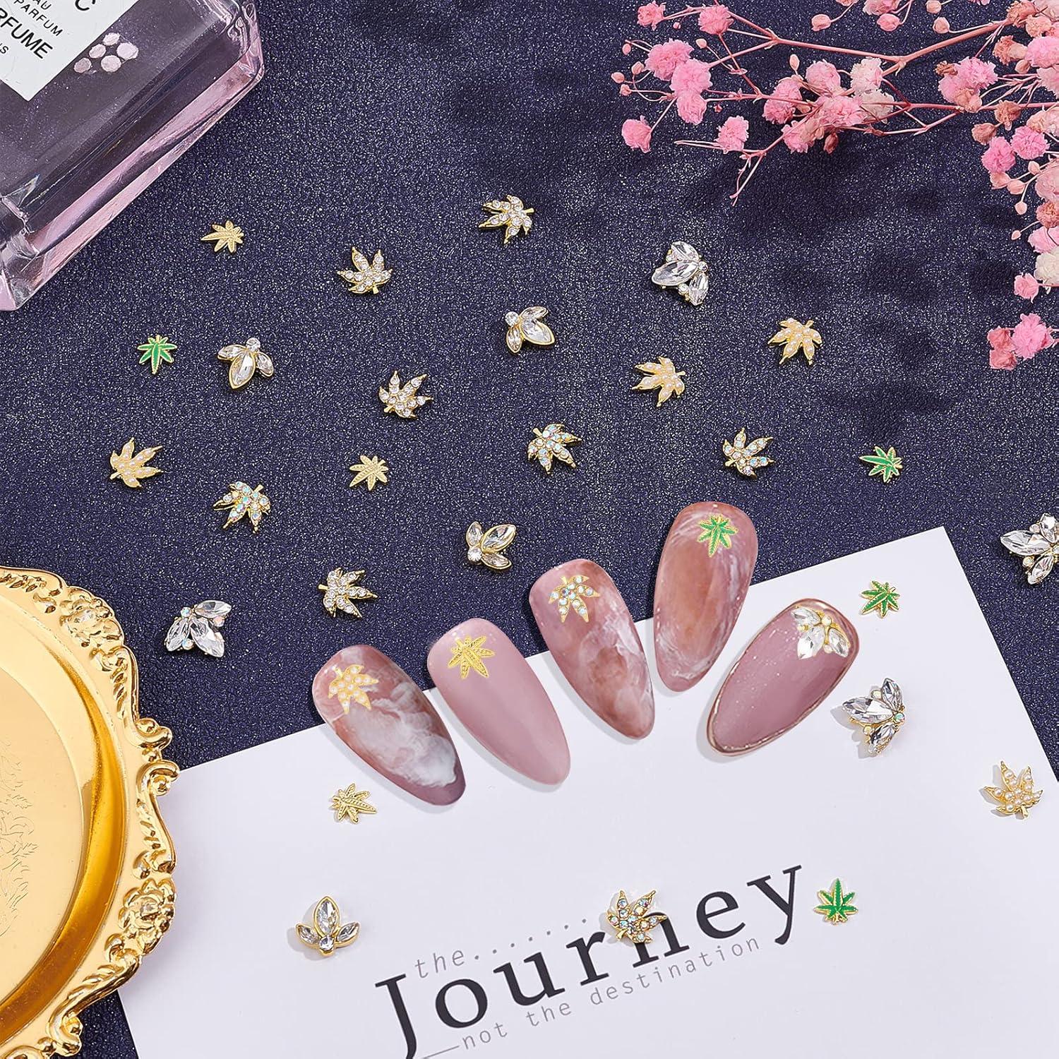 35 Piezas Accesorios para Uñas Arricraft - Rhinestones Hoja de Arce