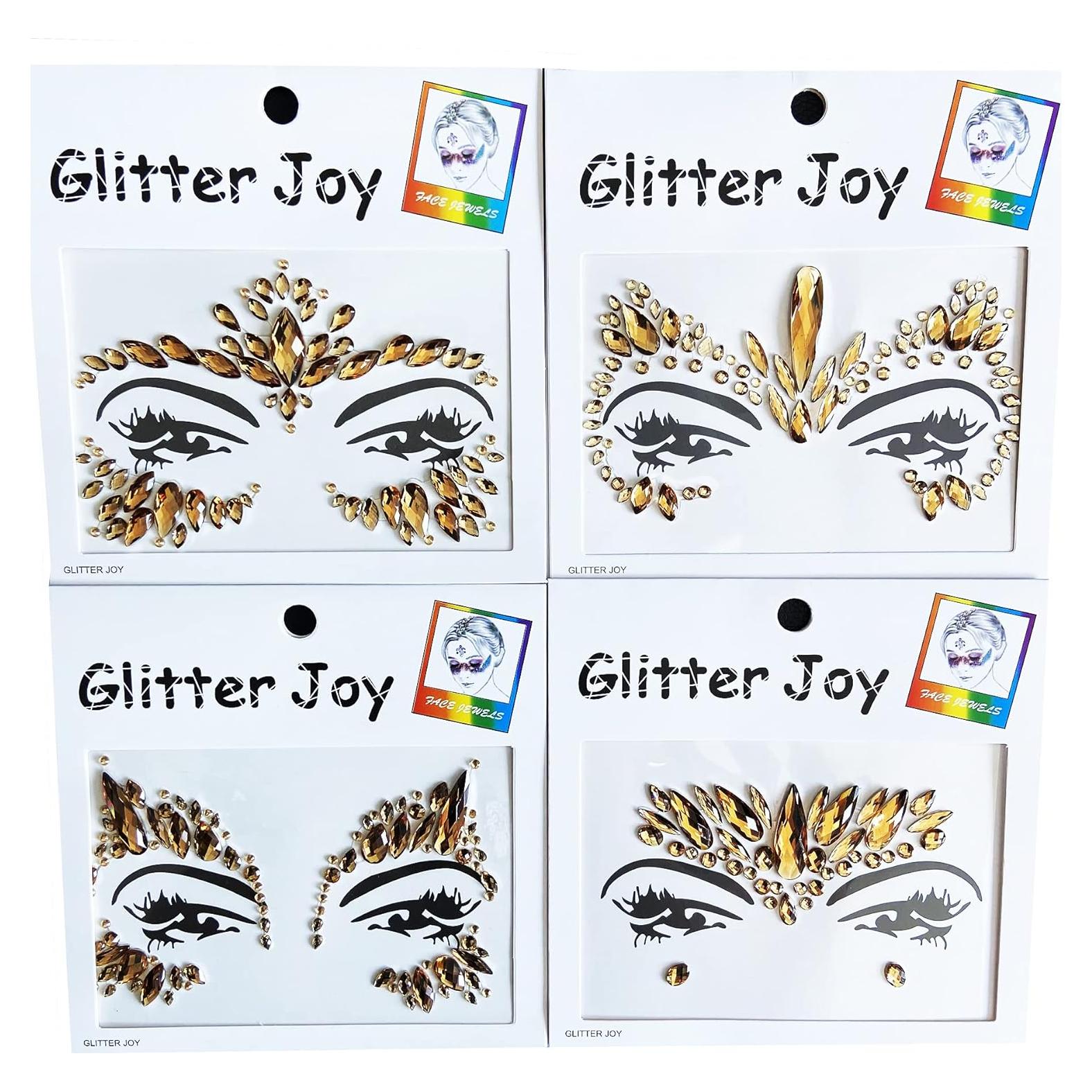 Gemas Faciales Adhesivas LEOARS - 4 Estilos Café Claro