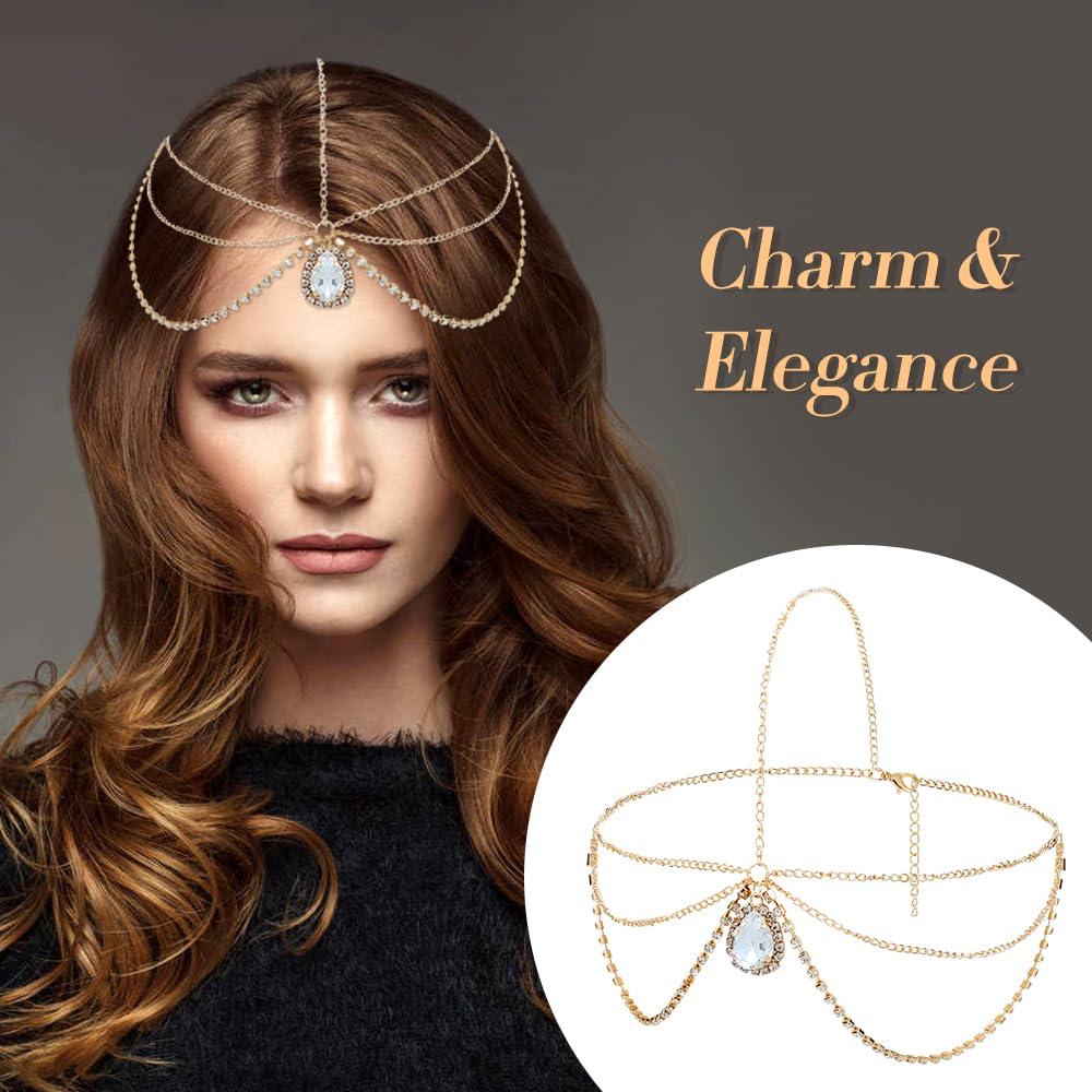 Cadenas de Cabeza Doradas Dizila - 8 Piezas Boho con Strass