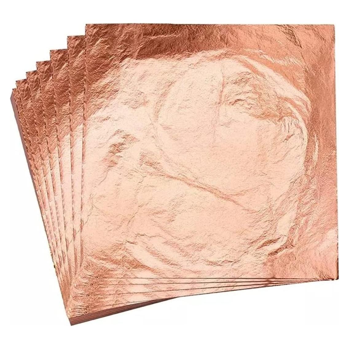 Hojas de Cobre 100 Unidades 8x8 cm para Manualidades y Decoración
