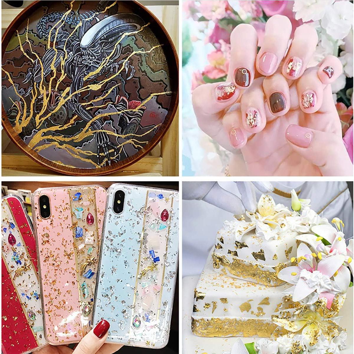 Copos de Foil Dorado UpTuoLi 3g para Manualidades y Uñas