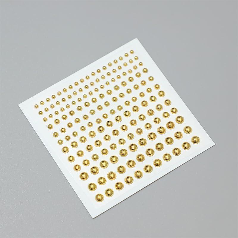 Calcomanías Falsas de Piercing Labial QUUPY - 2 Hojas Doradas