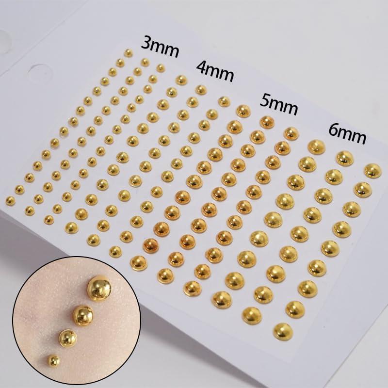 Calcomanías Falsas de Piercing Labial QUUPY - 2 Hojas Doradas