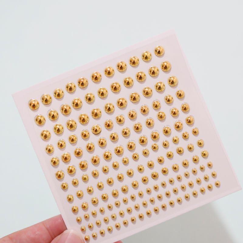 Calcomanías Falsas de Piercing Labial QUUPY - 2 Hojas Doradas