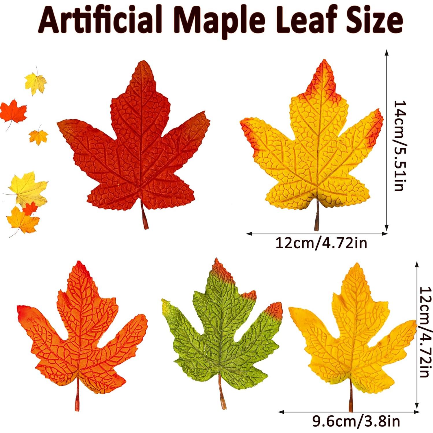 Moon Boat 59PCS Hojas de Arce Artificiales Grandes Otoño