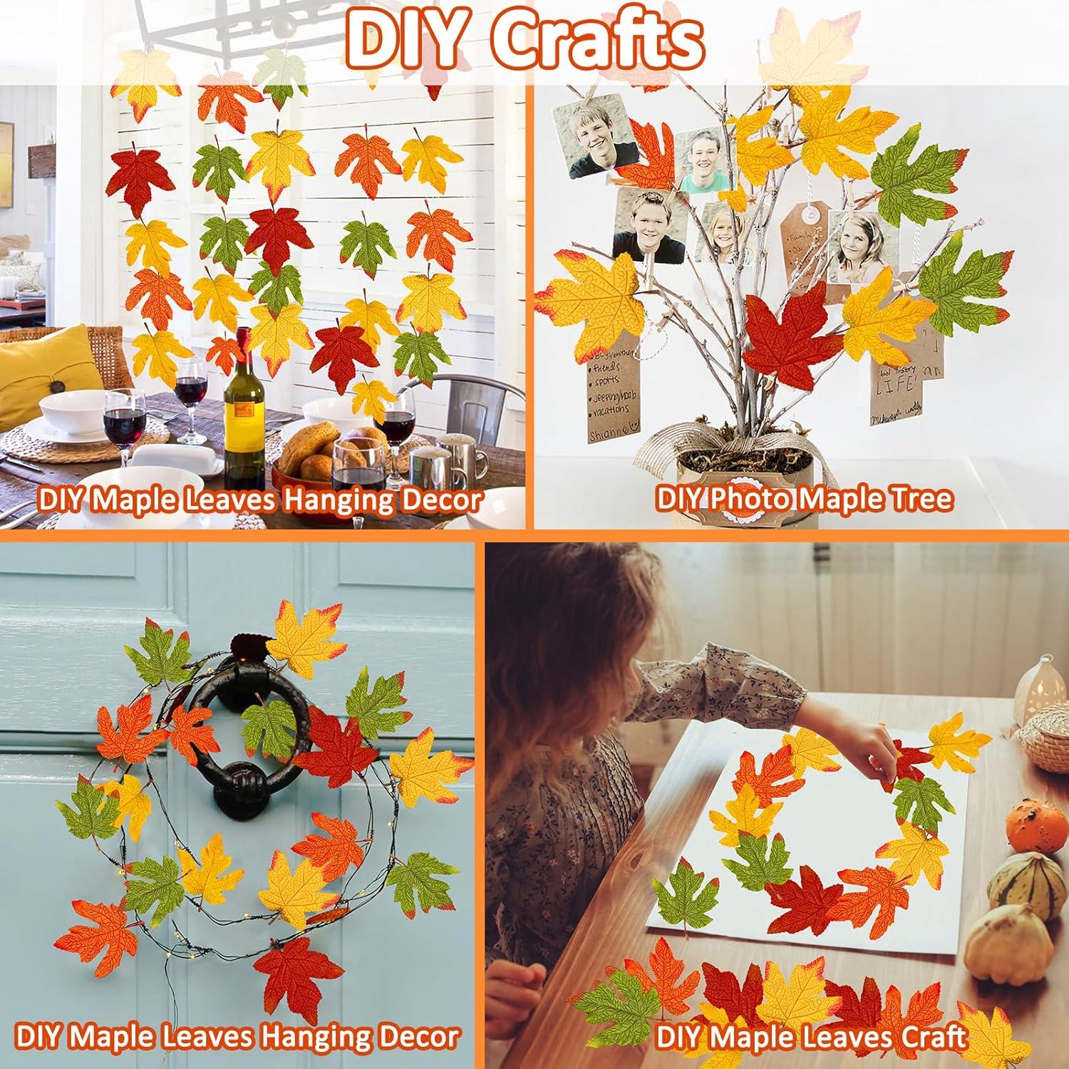 Moon Boat 59PCS Hojas de Arce Artificiales Grandes Otoño