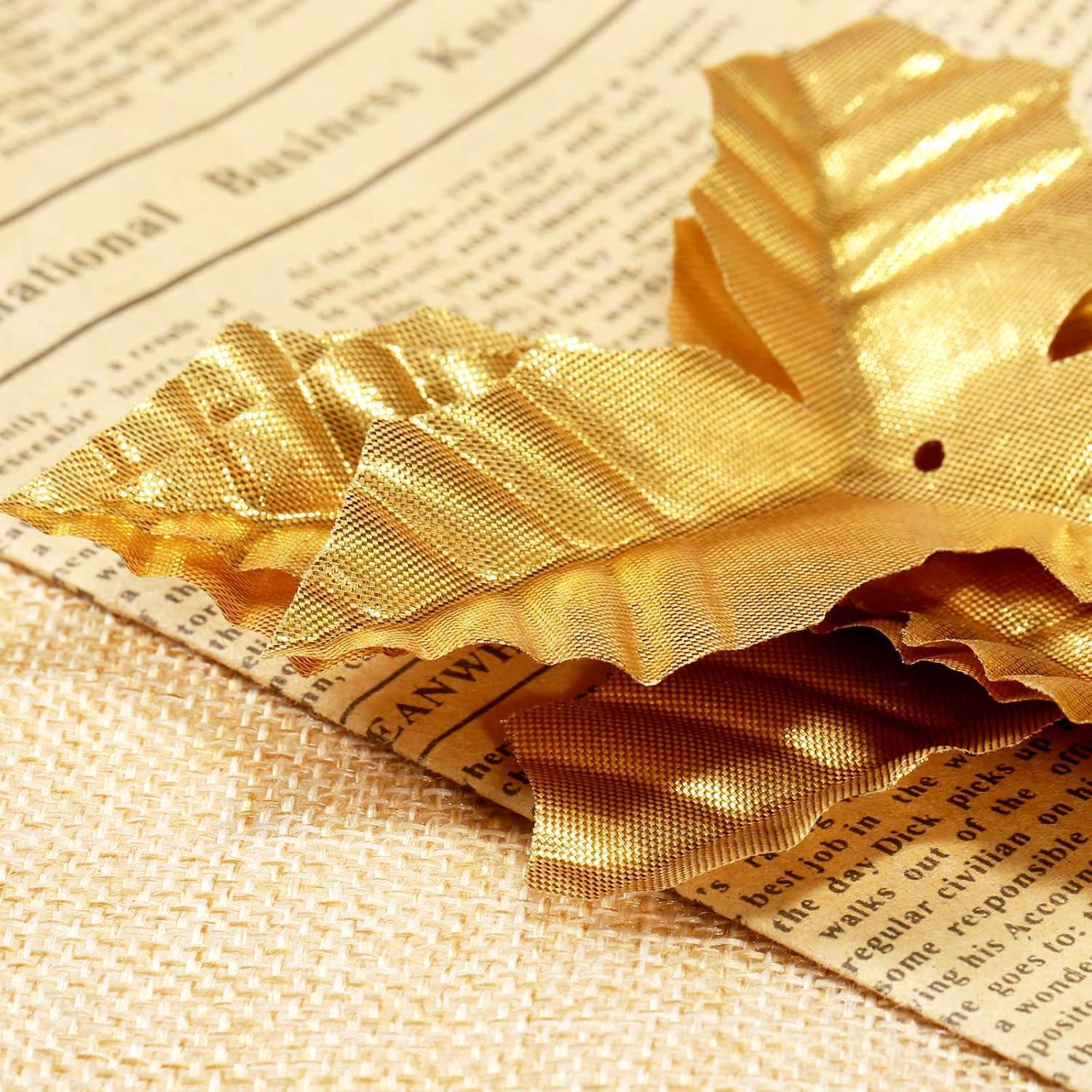 Hojas Artificiales de Seda Dophee 50 Pcs Oro Rosa Decoración