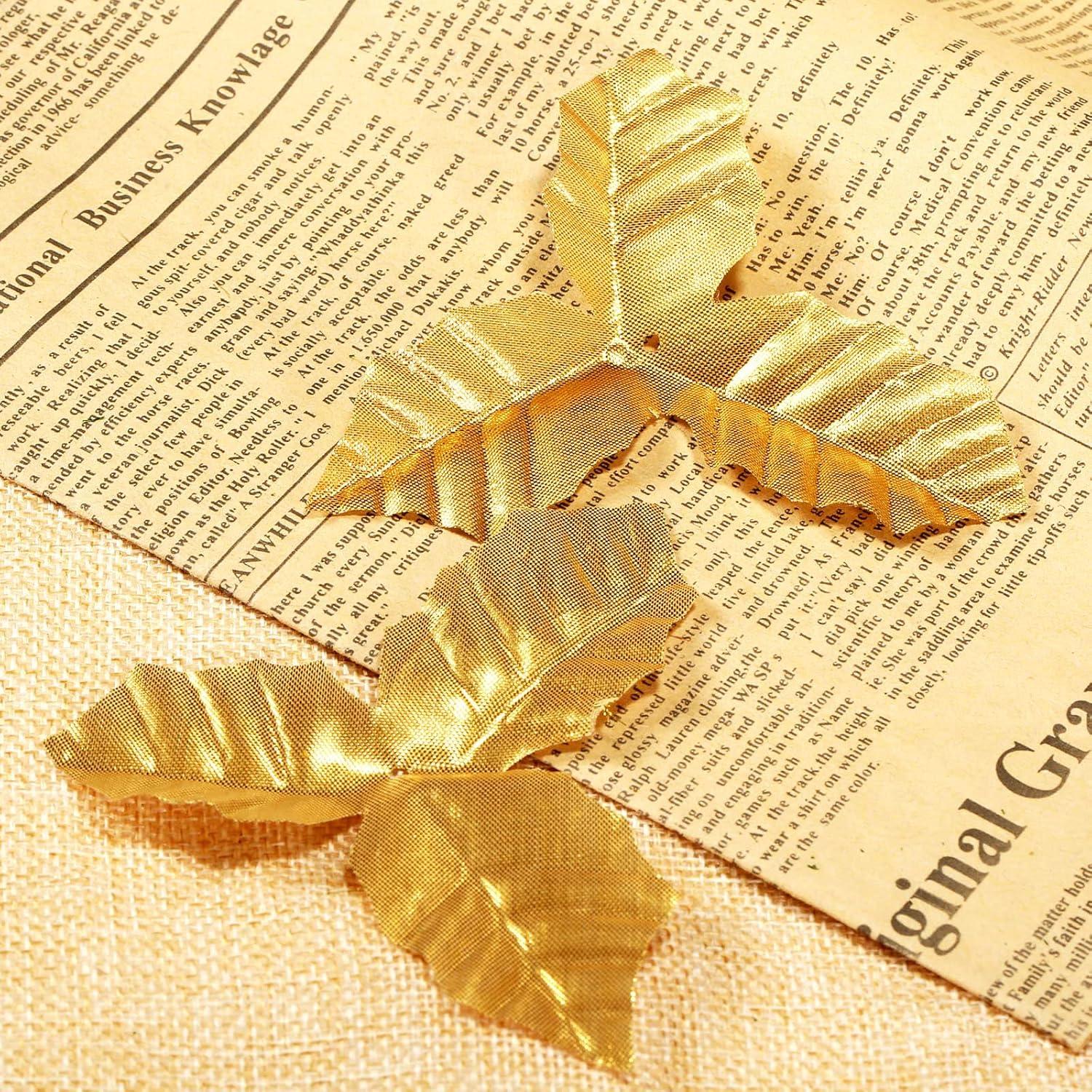 Hojas Artificiales de Seda Dophee 50 Pcs Oro Rosa Decoración