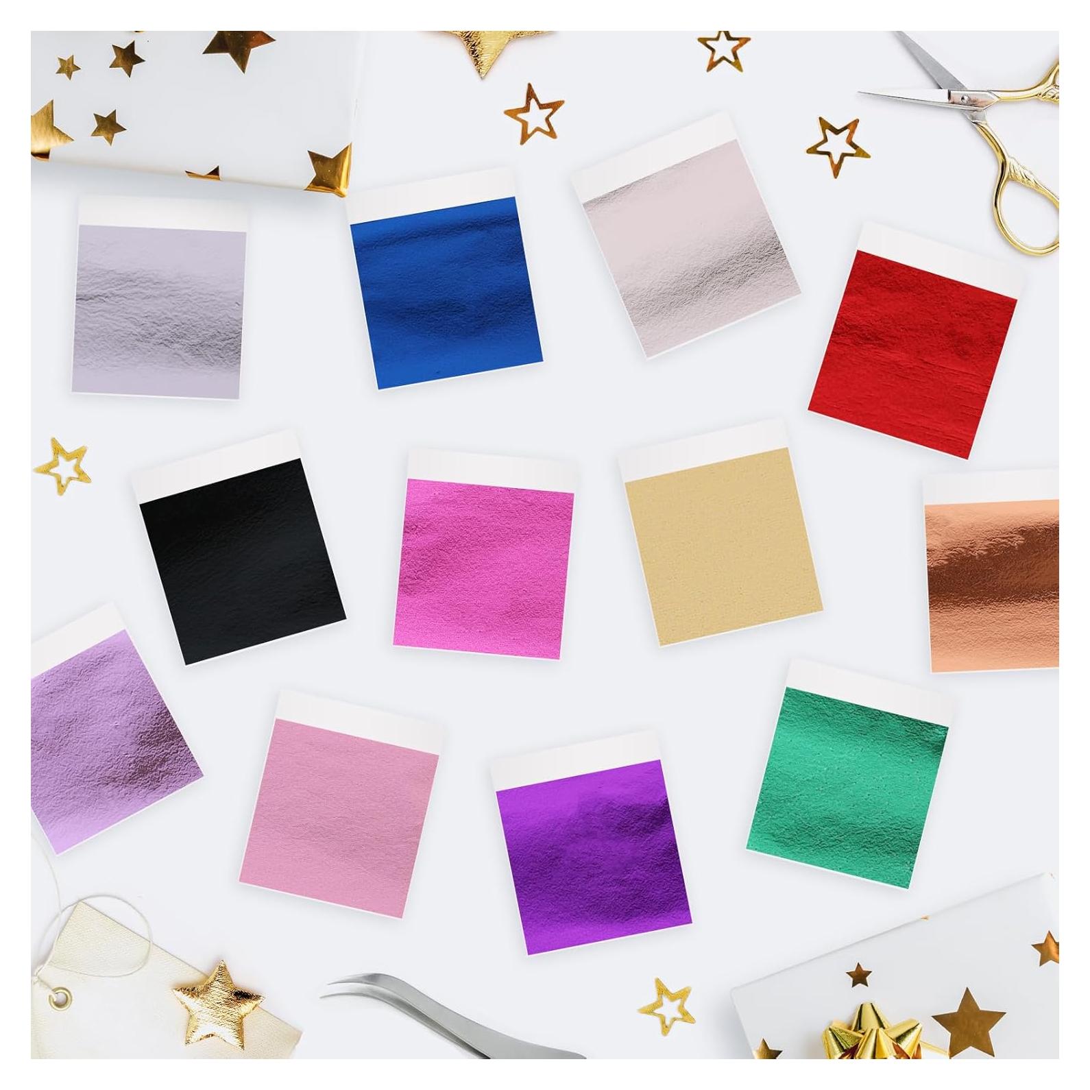 Set de 120 Hojas de Oro Metálicas para Manualidades - 12 Colores