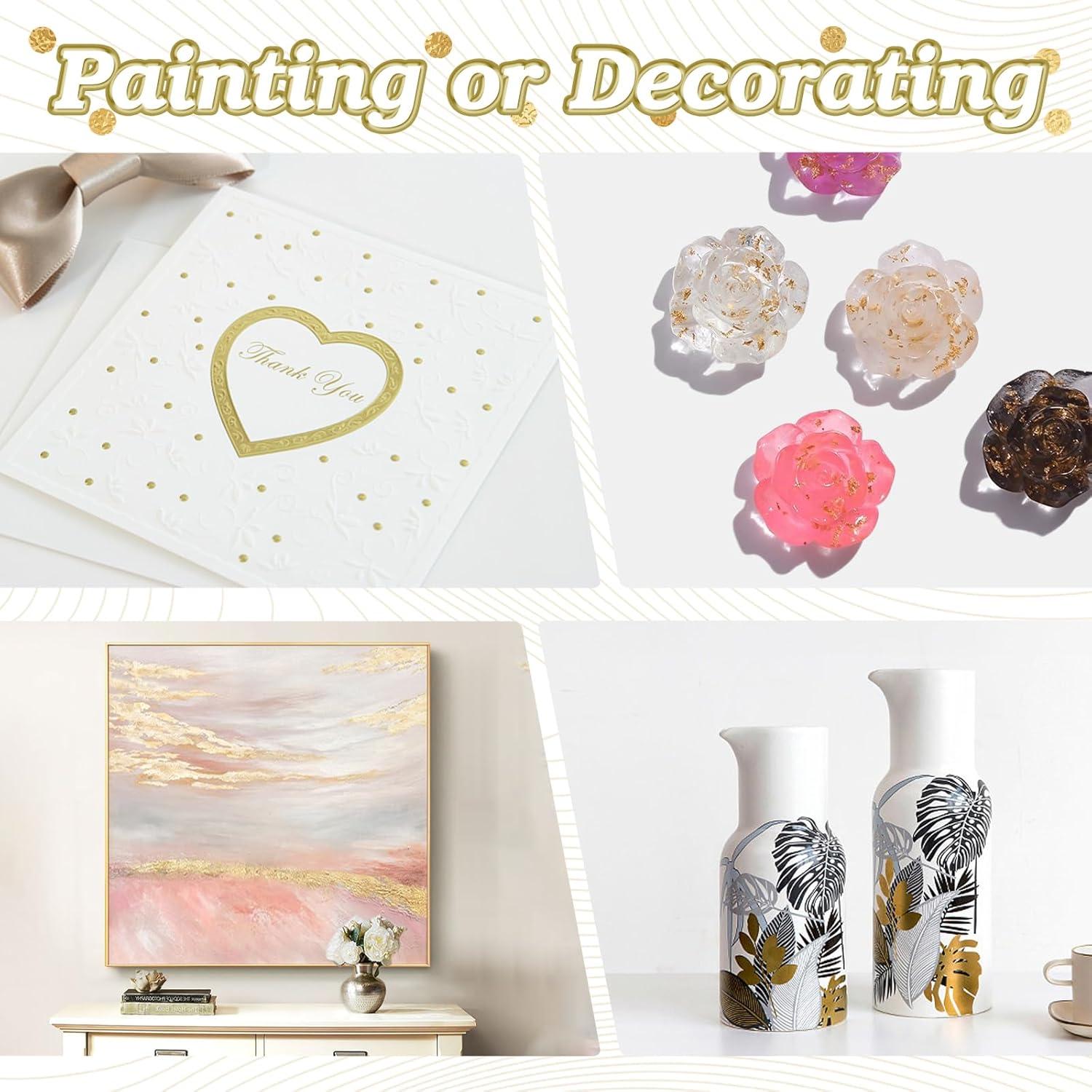 Set de 120 Hojas de Oro Metálicas para Manualidades - 12 Colores