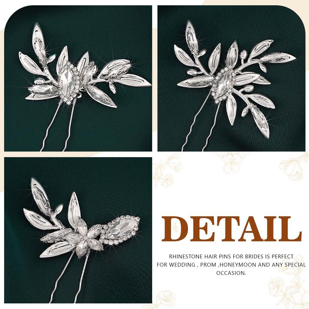 Pinzas de Pelo de Novia JAKAWIN con Cristales Dorados 10x7cm